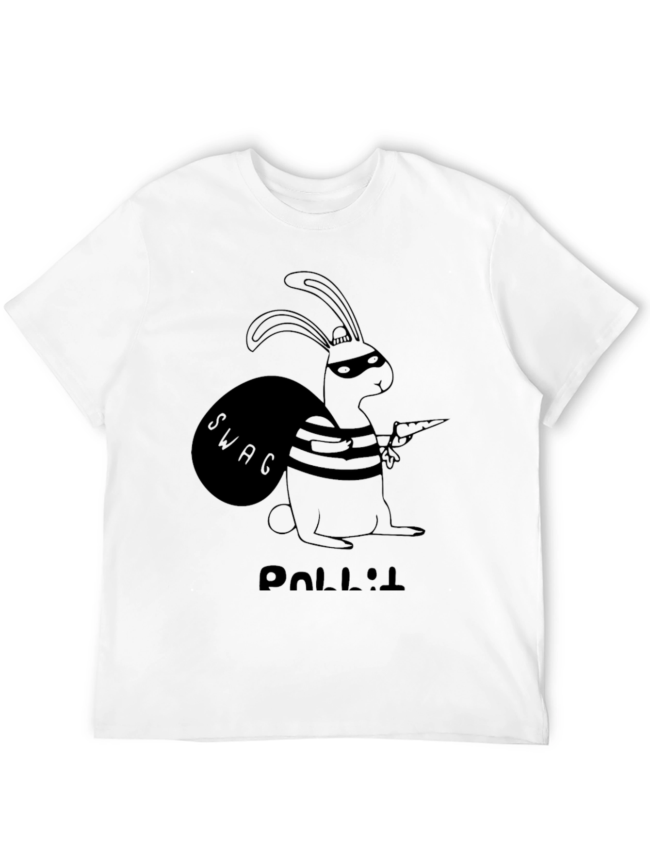 Black Rabbit Thief Black T-Shirt view 12