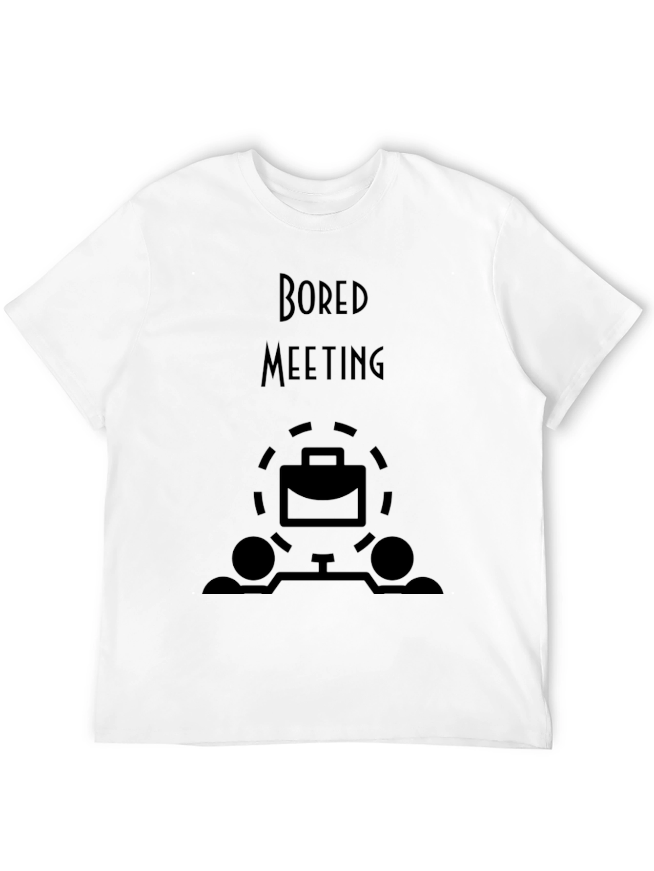 Black Bored Meeting Graphic Tee - Black Casual T-Shirt view 12