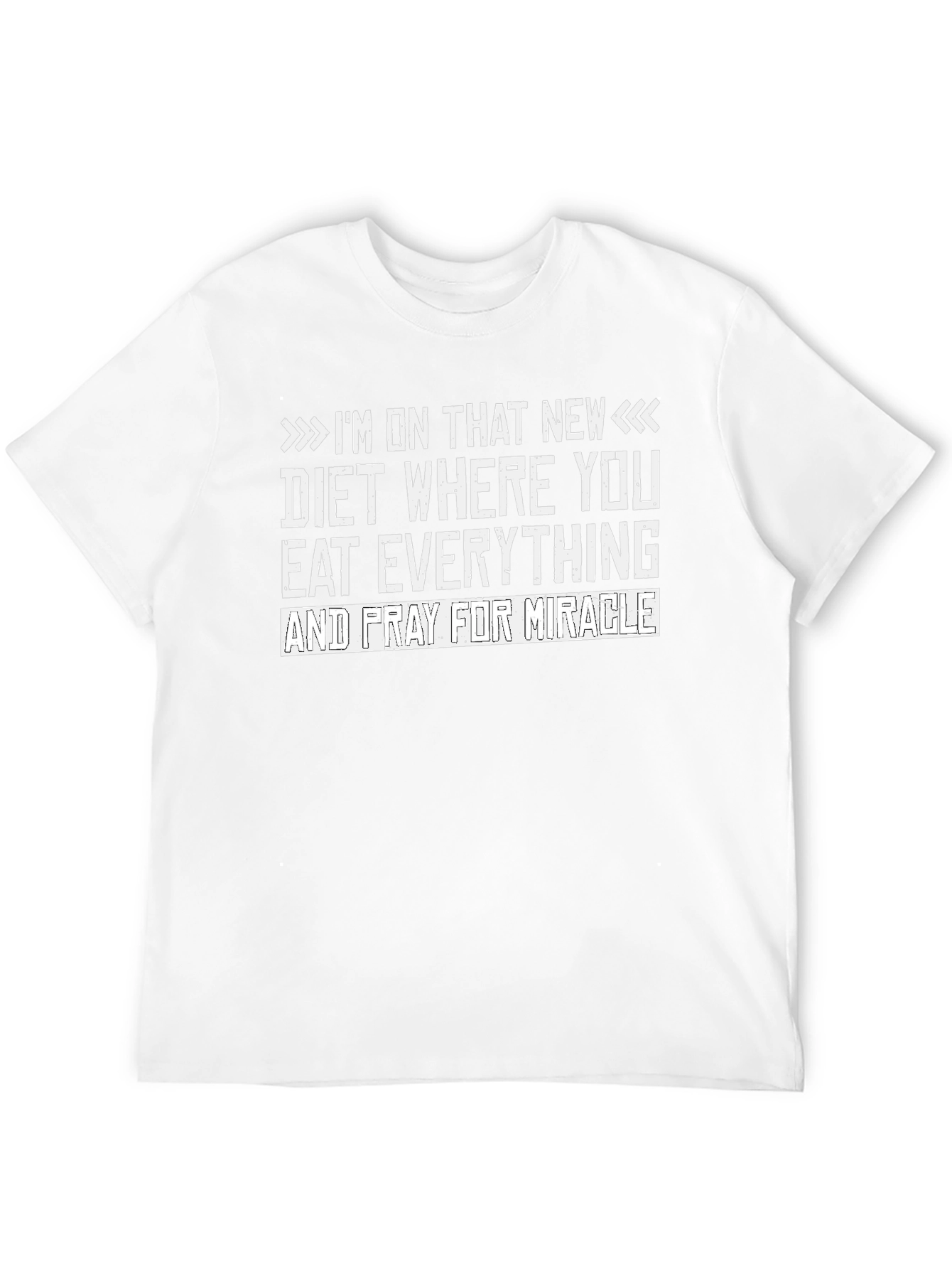 Black Funny Diet T-Shirt - Eat Everything & Pray for Miracle view 12