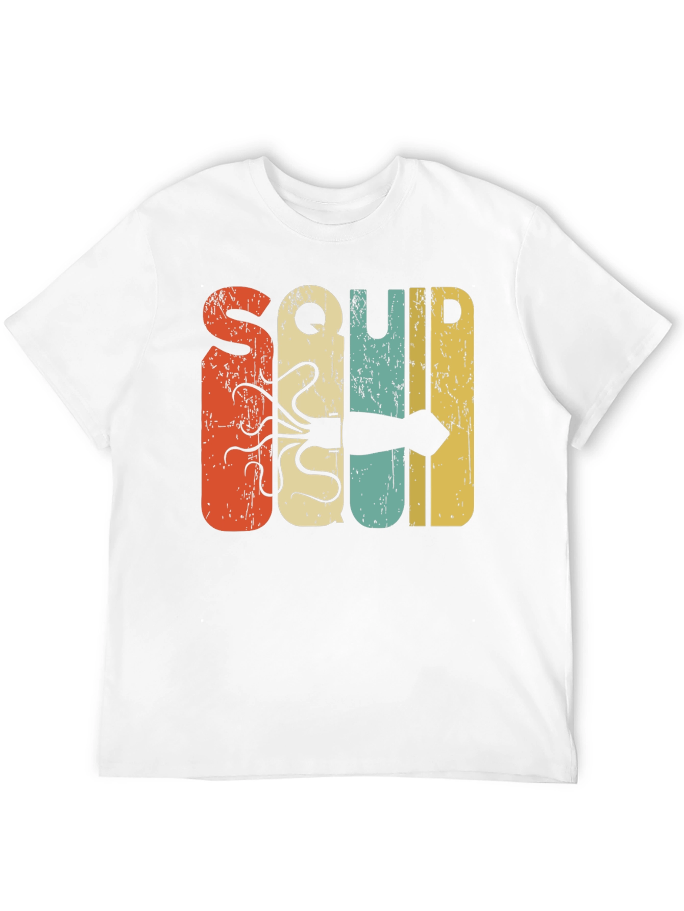 Black Retro Squid Graphic Tee - Black Cotton T-Shirt view 12