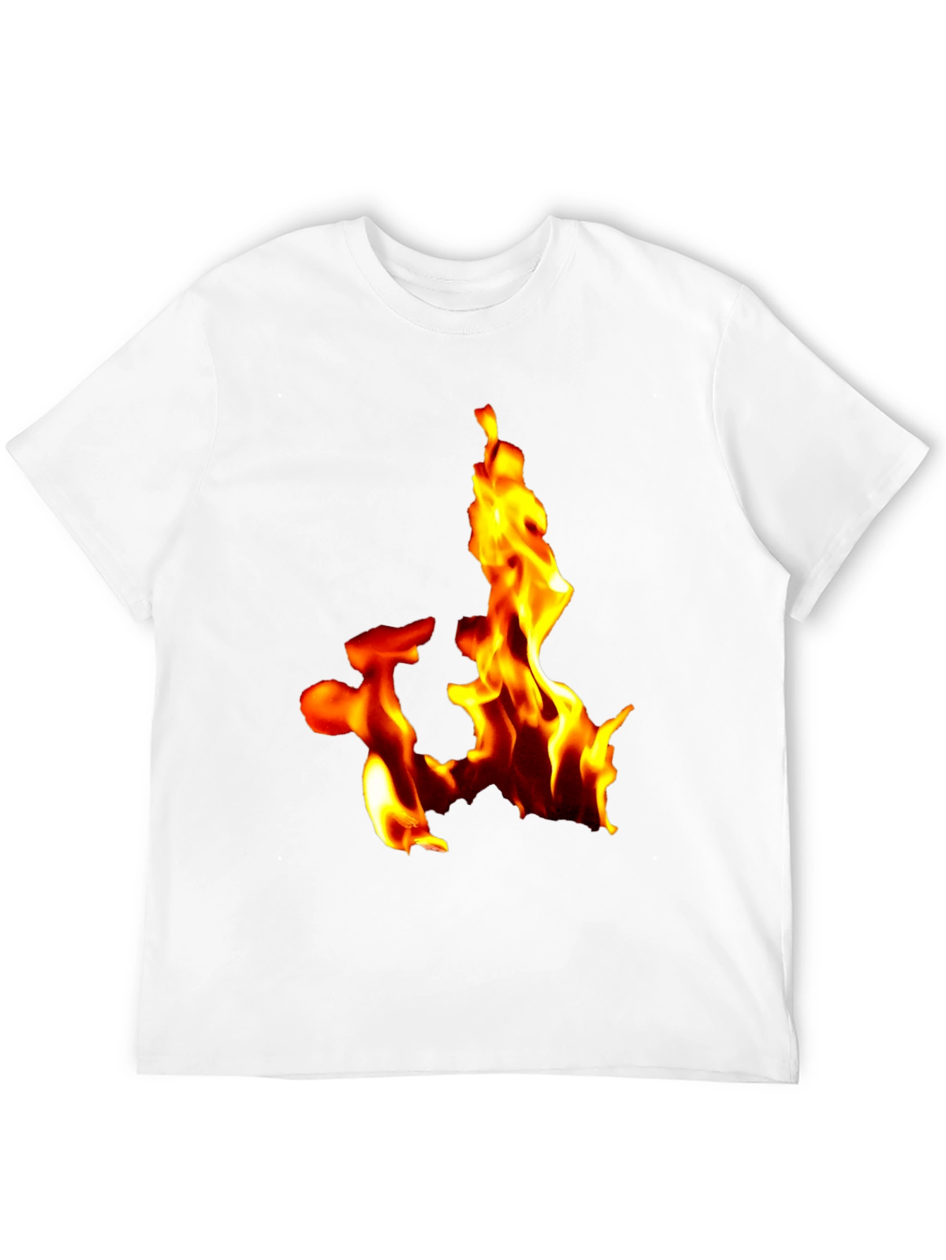 Black Fiery Flames Graphic Tee - Bold Black T-Shirt view 12