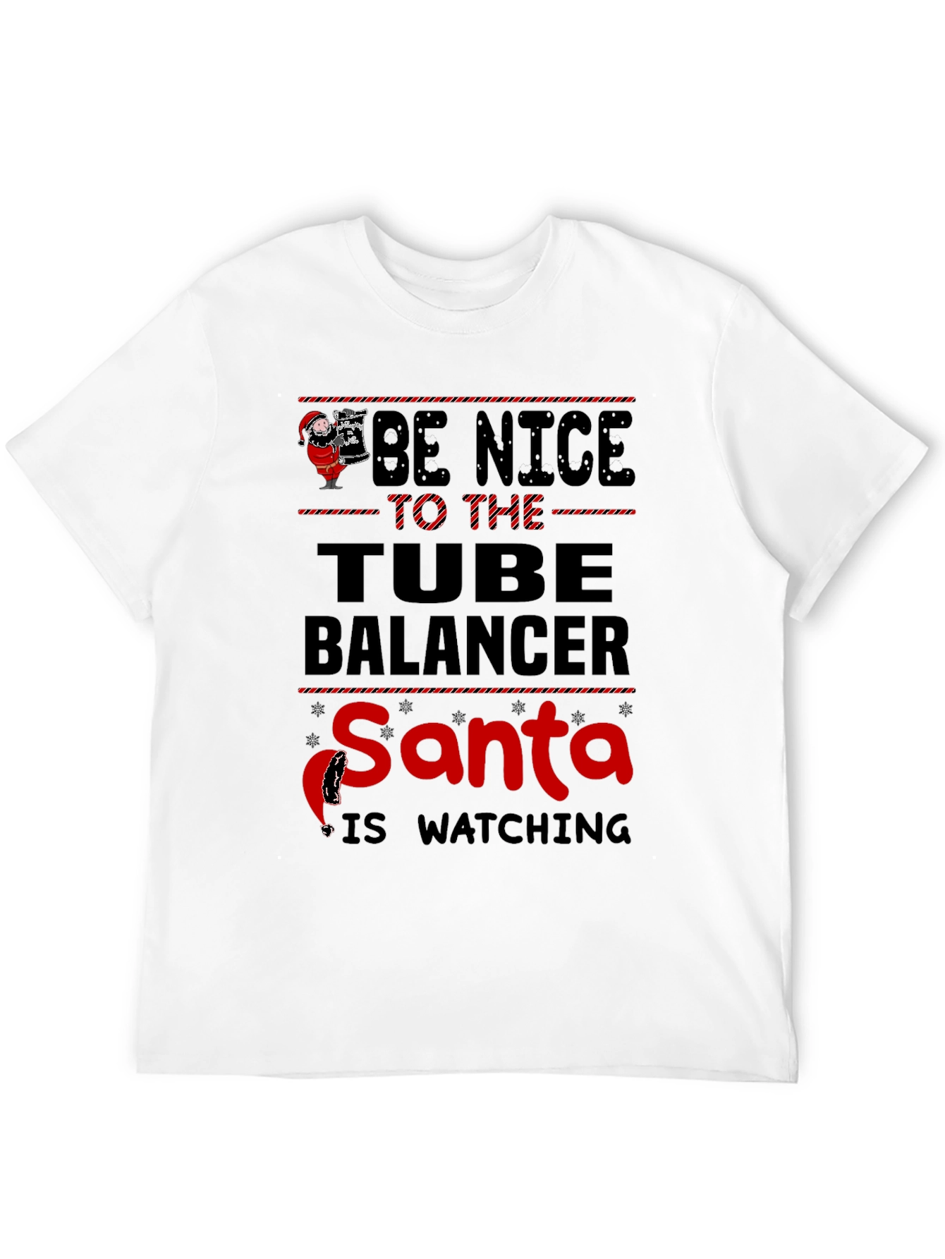 Black Be Nice to the Tube Balancer Santa T-Shirt view 12