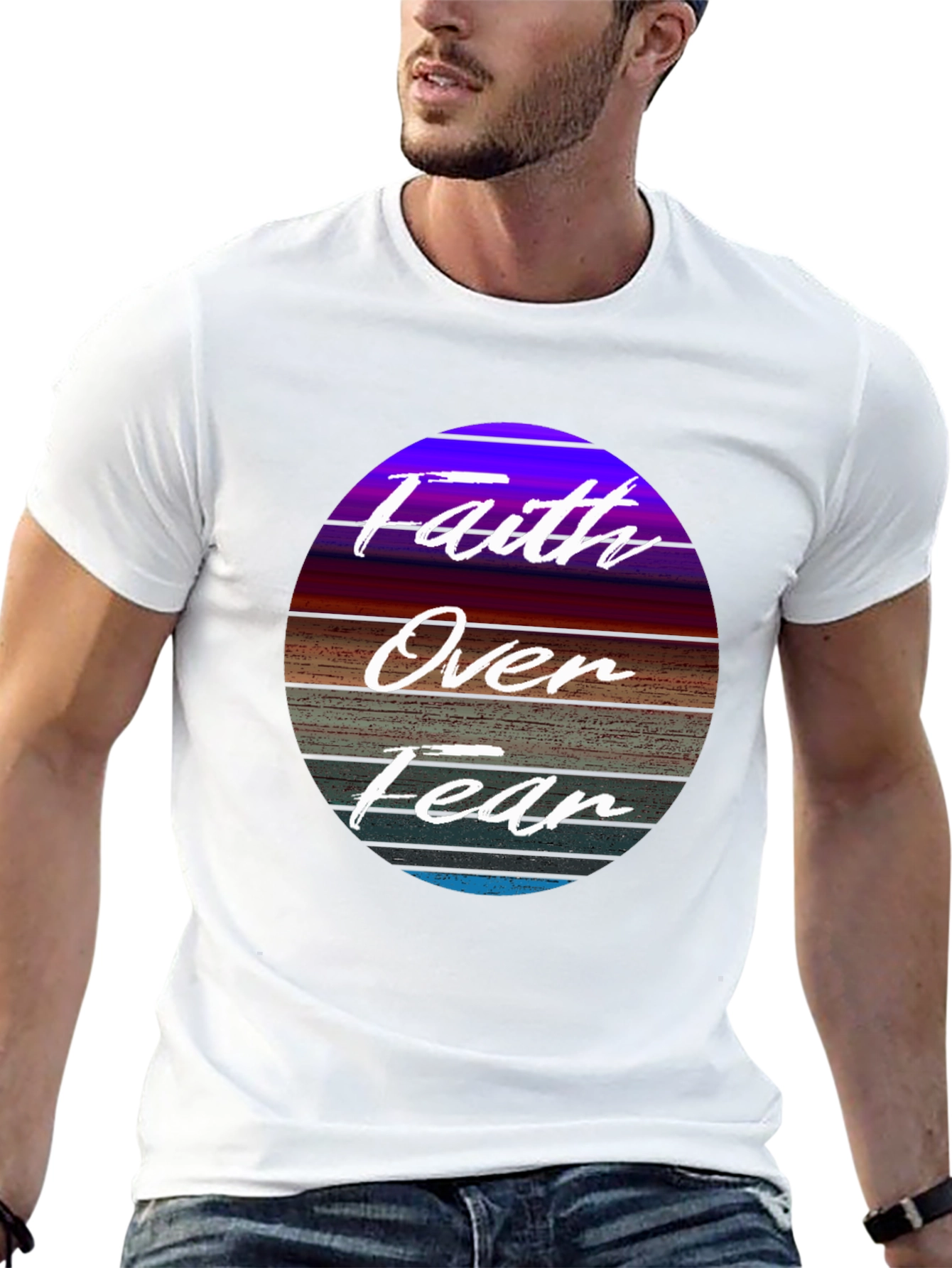 Black Faith Over Fear Graphic Tee view 13