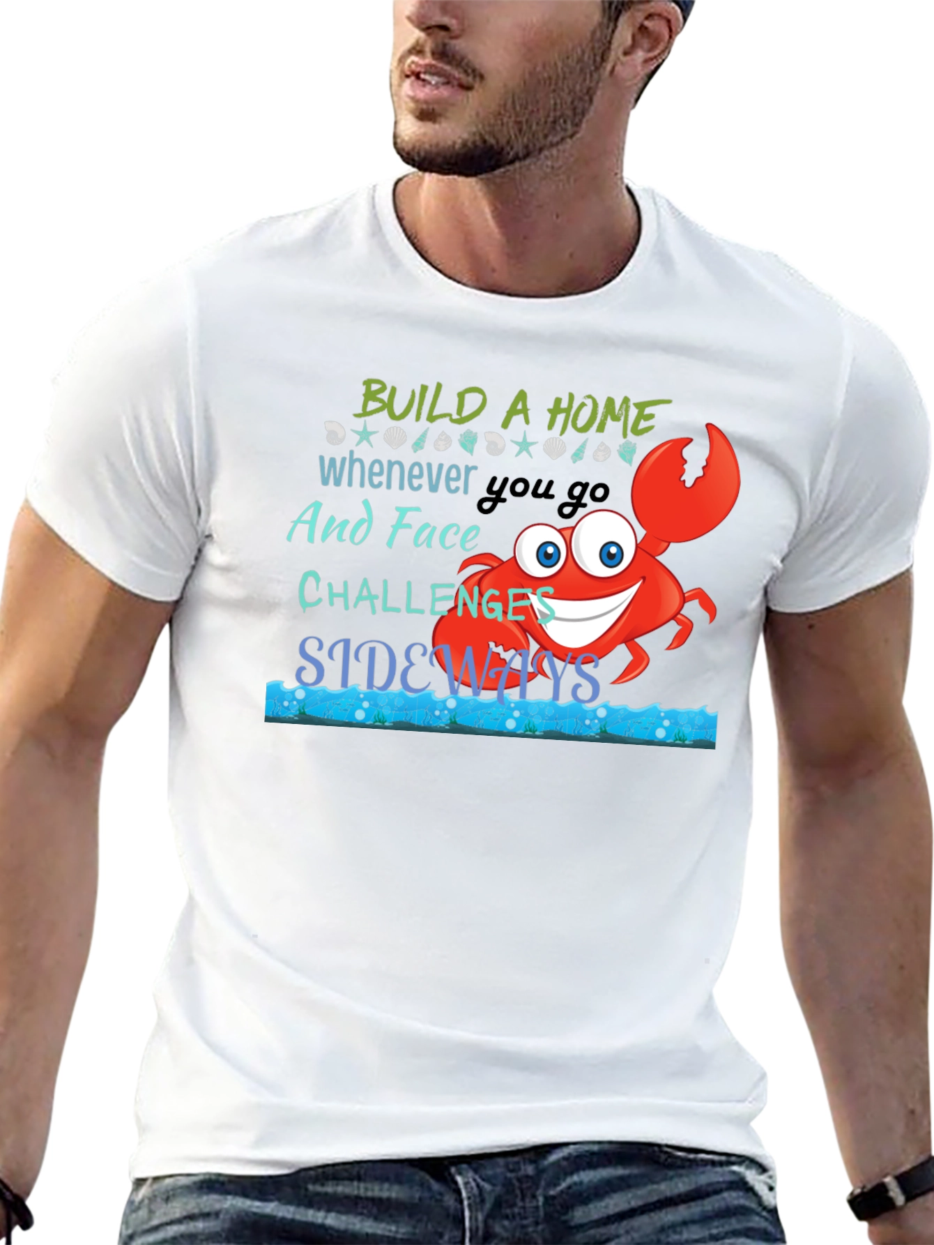 Black Build A Home Crab Graphic T-Shirt view 13