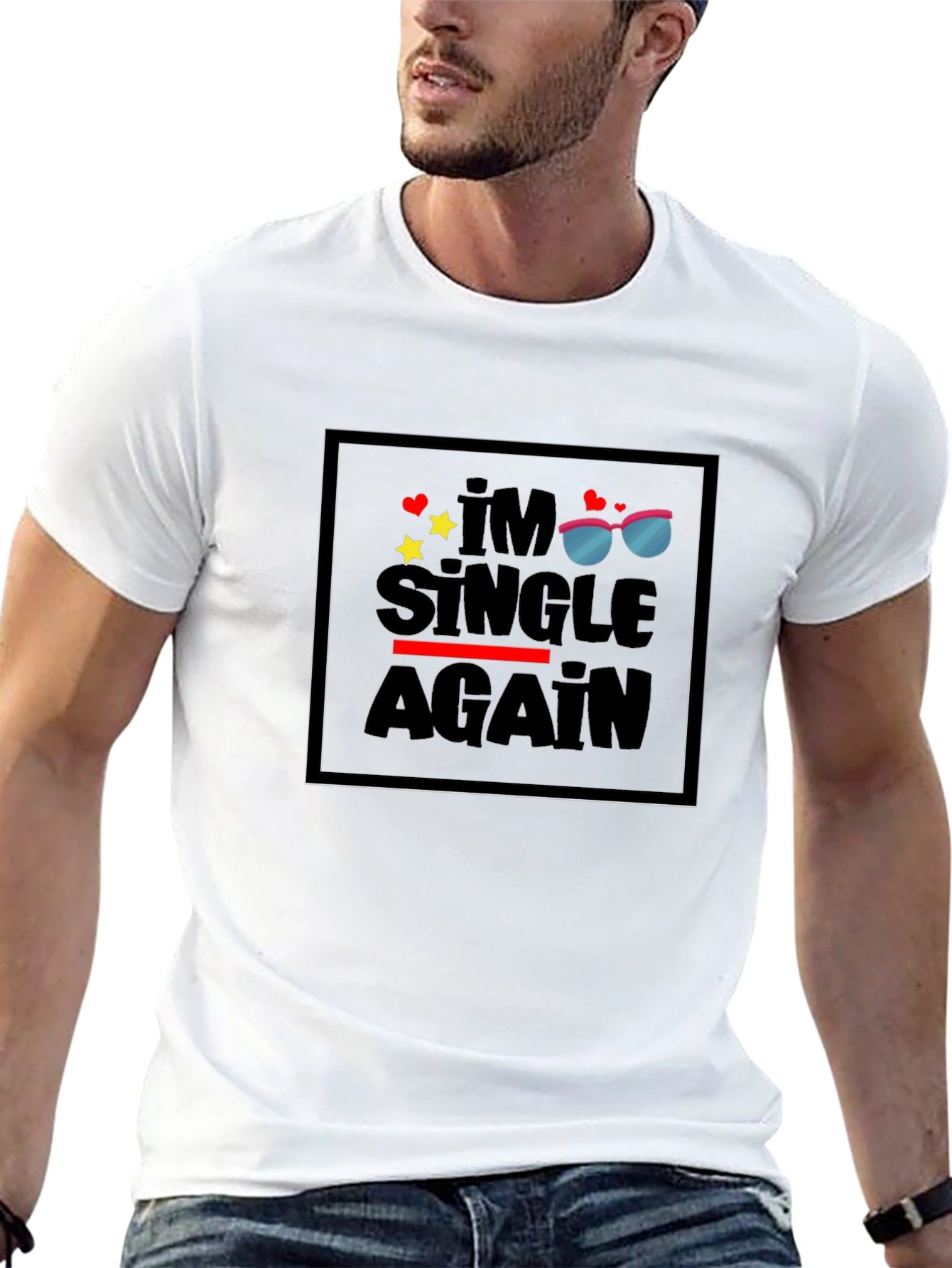 Black I'm Single Again T-Shirt - Fun Trendy Tee view 13