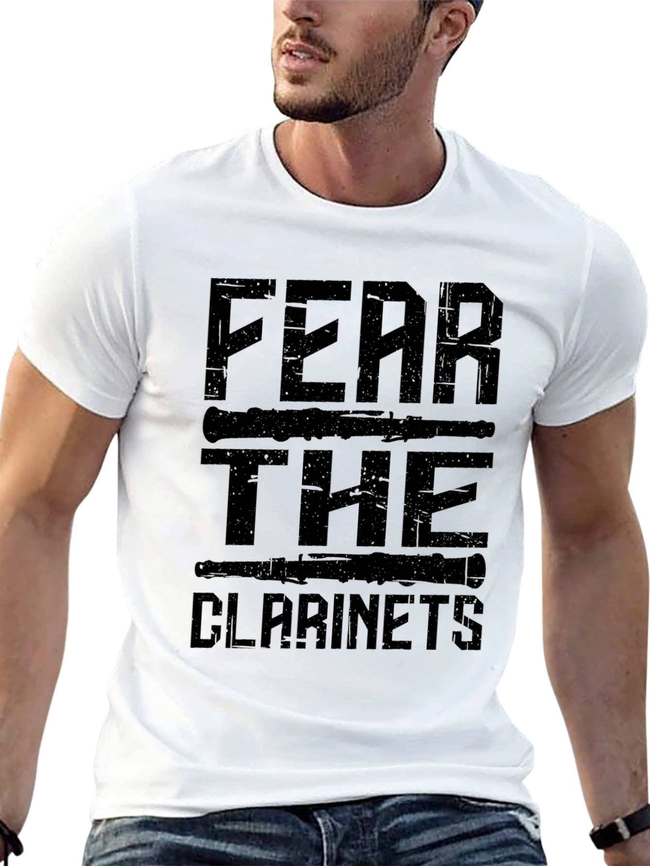 Black Fear The Clarinets Graphic T-Shirt - Musician Apparel view 13