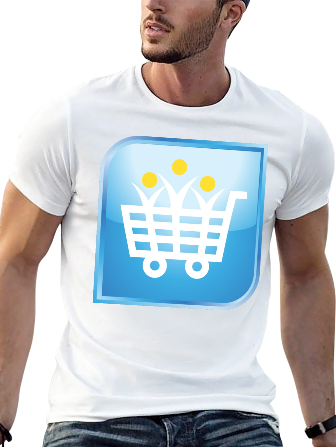 Black Shopping Cart People Black T-Shirt view 13