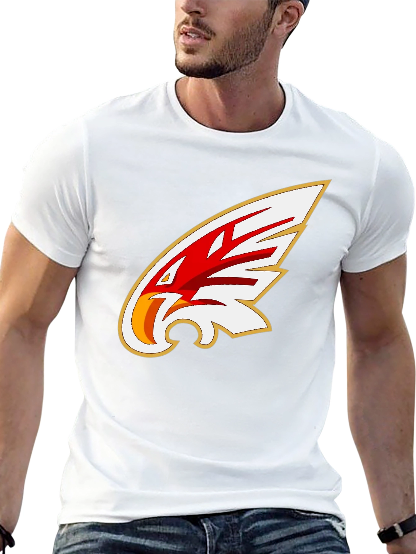 Black Eagle Design Black T-Shirt view 13