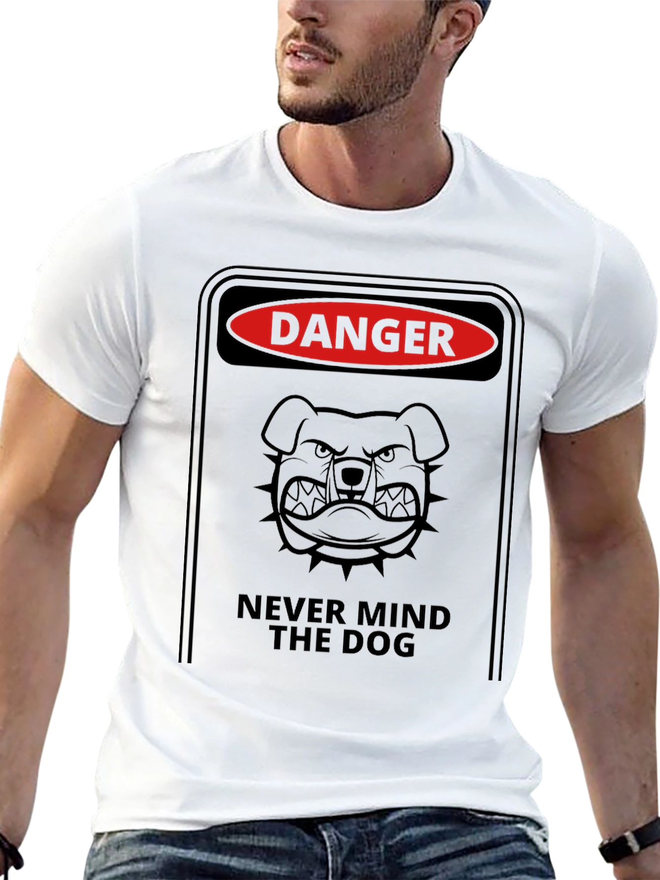 Black Danger: Never Mind the Dog T-Shirt - Graphic Tee view 13