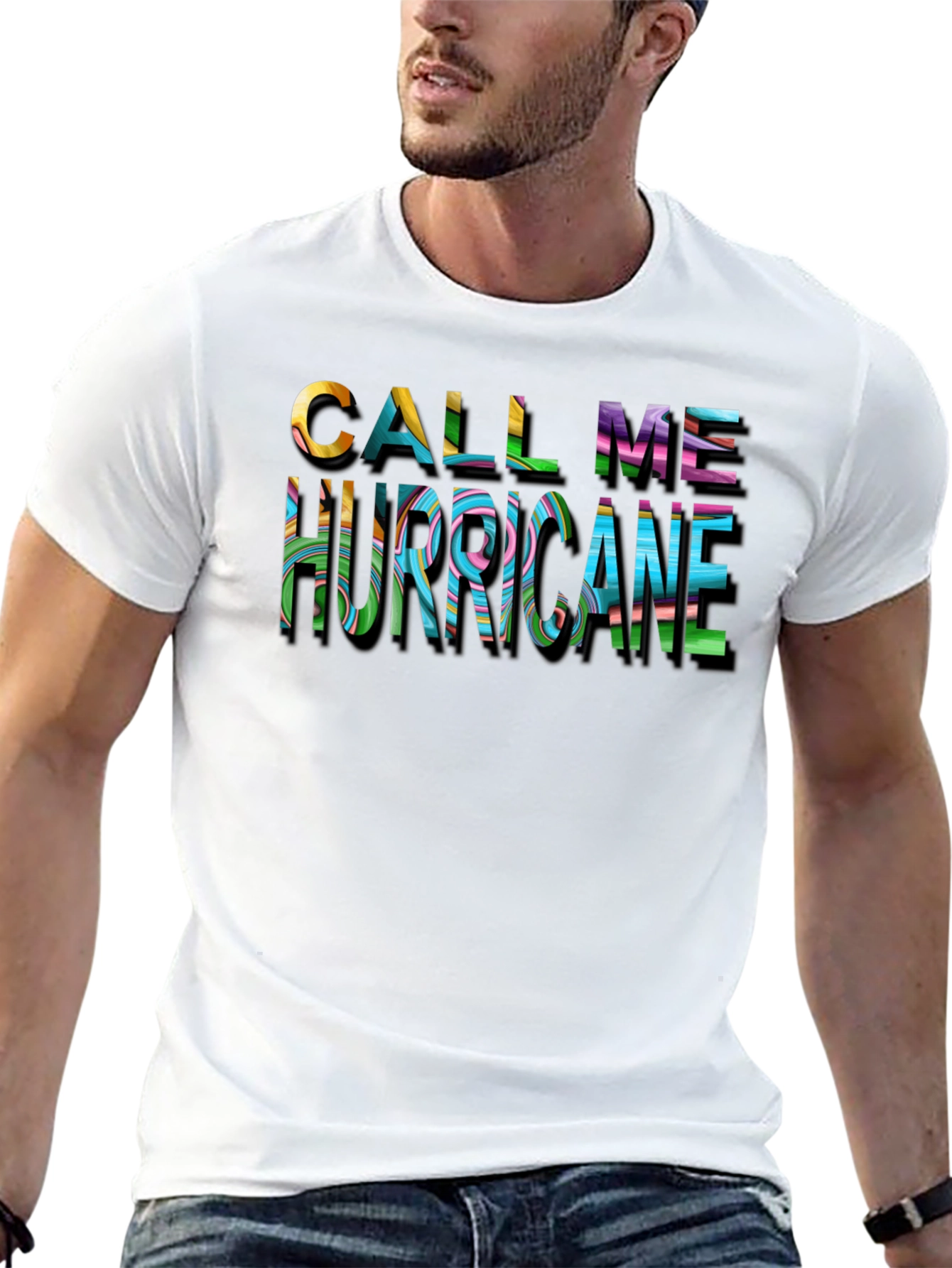 Black Call Me Hurricane Graphic Tee - Soft Cotton view 13