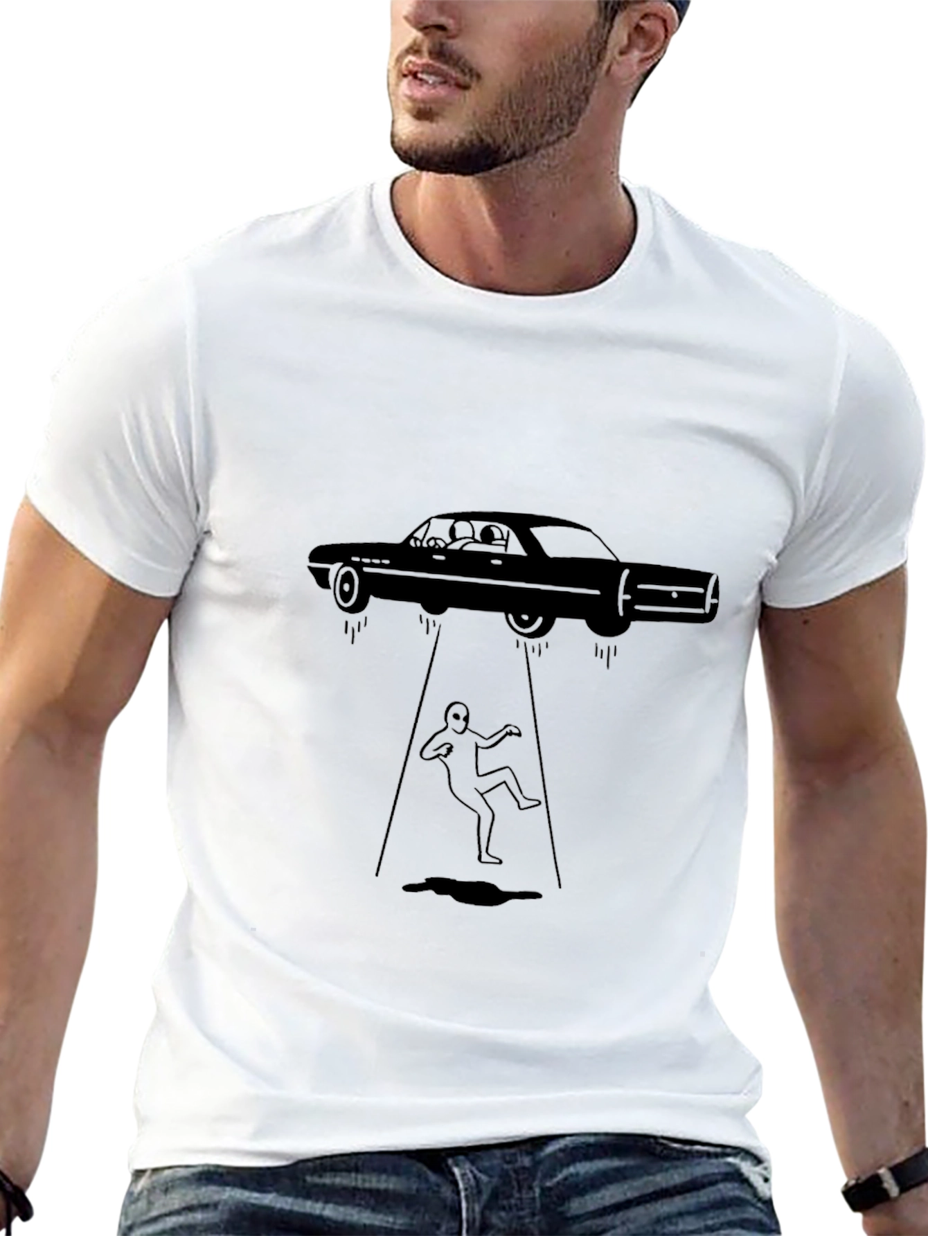 Black Car Abduction Graphic Tee view 13