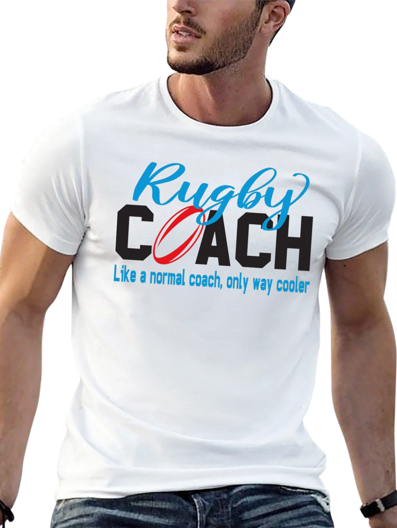 Black Rugby Coach T-Shirt - Cool Coaching Tee view 13