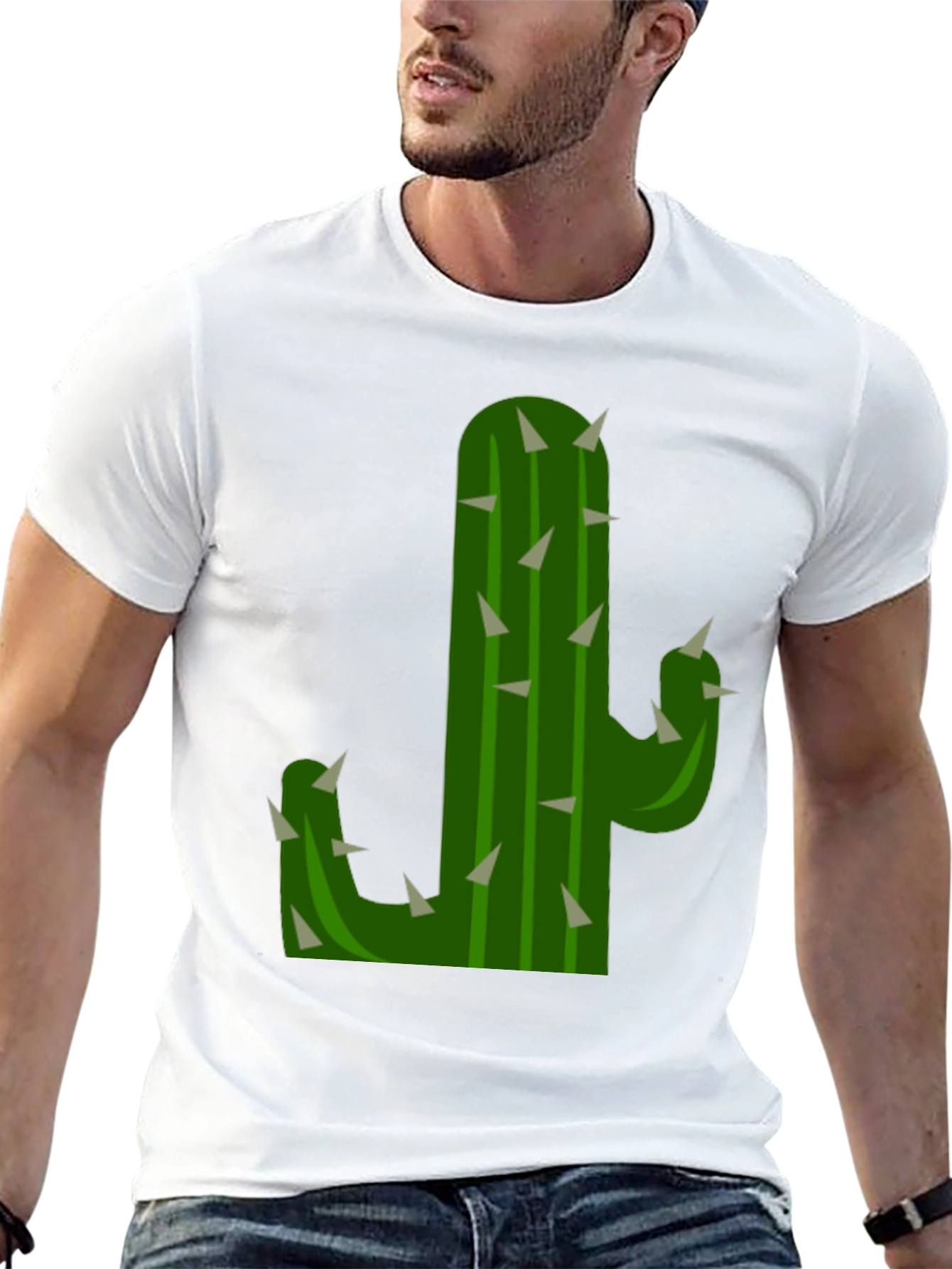 Black Cactus Graphic Tee - Black Cotton T-Shirt view 13