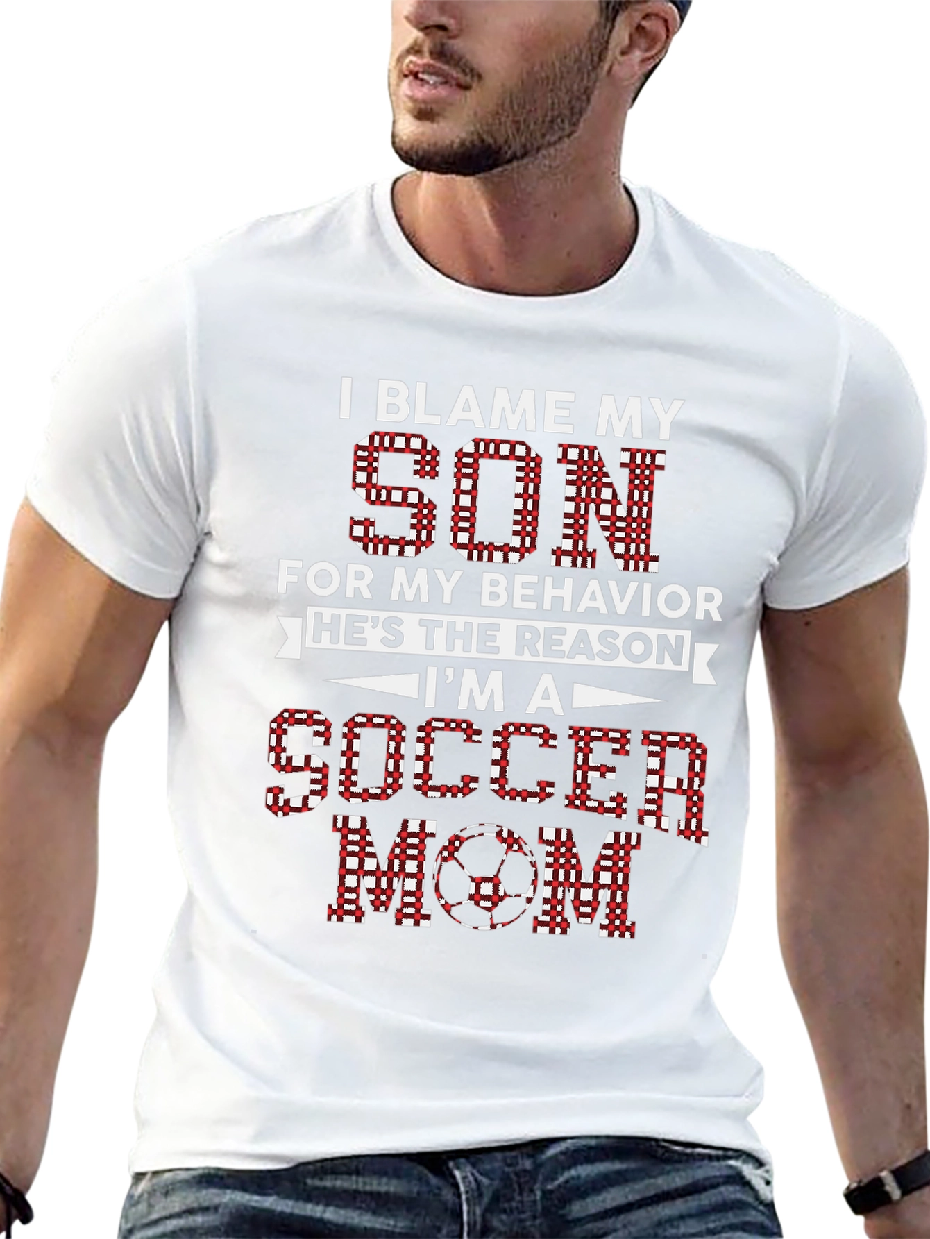 Black I Blame My Son Soccer Mom Graphic Tee view 13