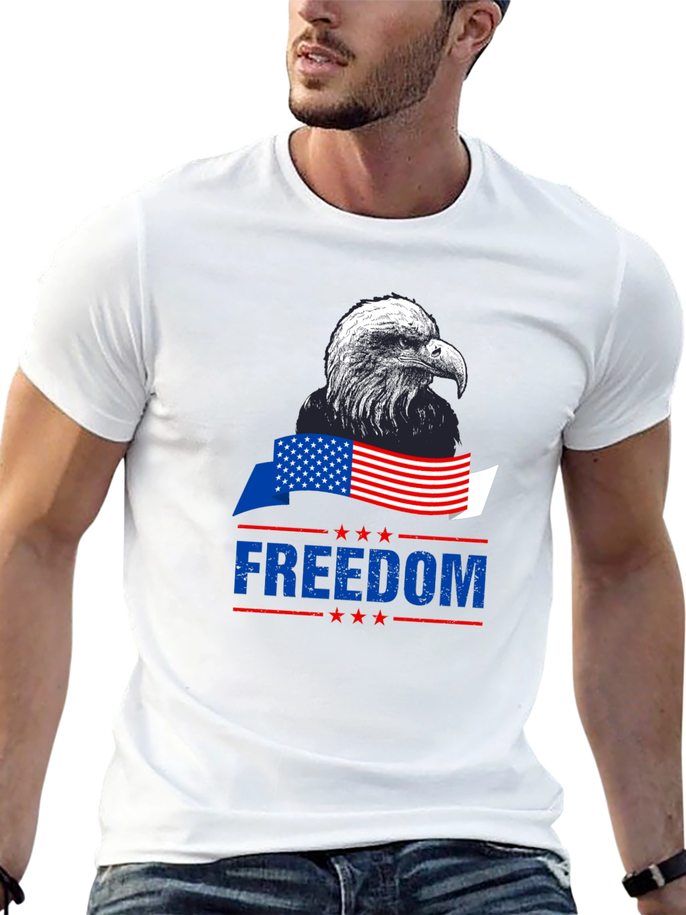 Black Patriotic Eagle Freedom T-Shirt - American Pride view 13