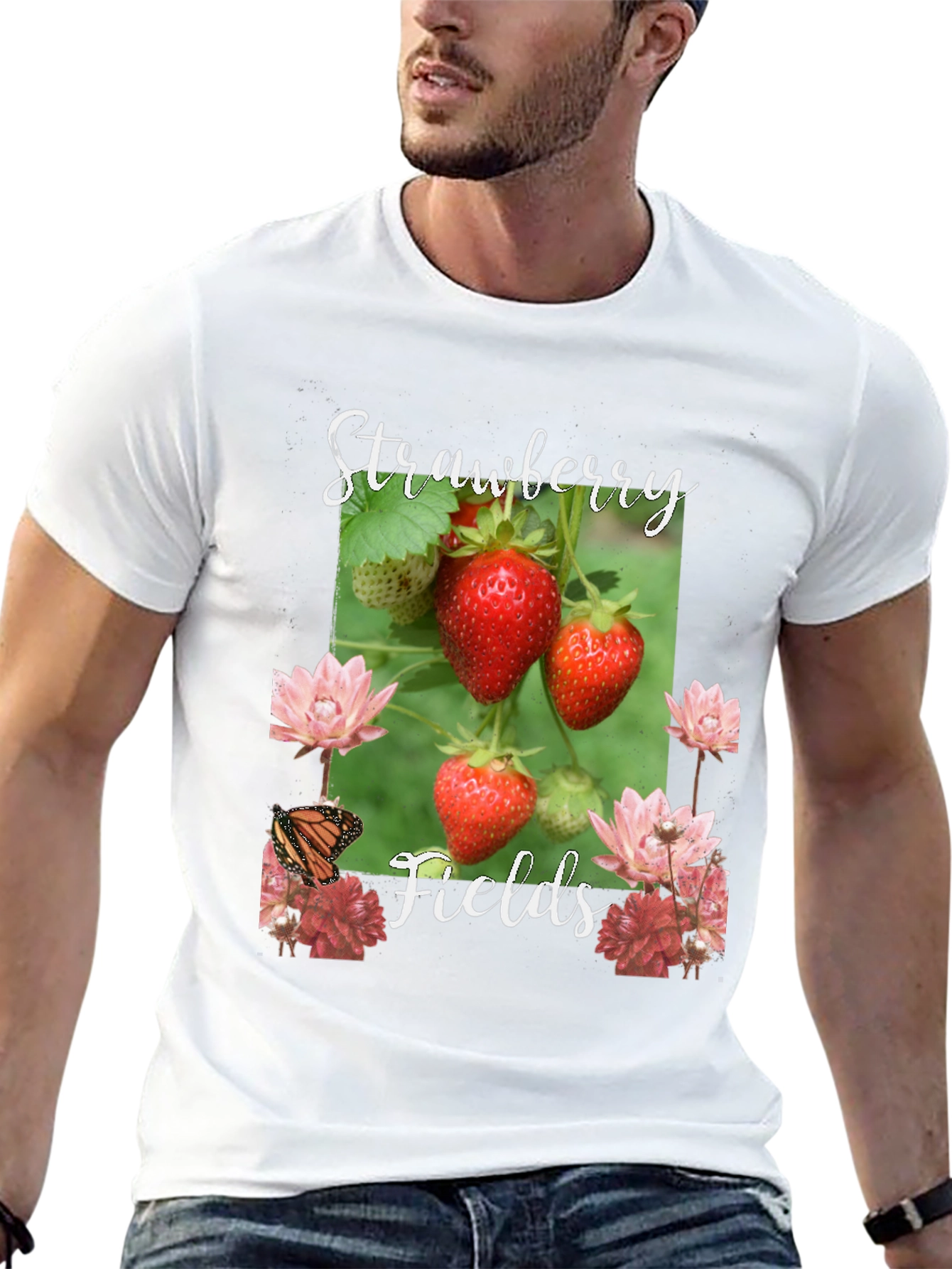 Black Strawberry Fields Graphic T-Shirt view 13