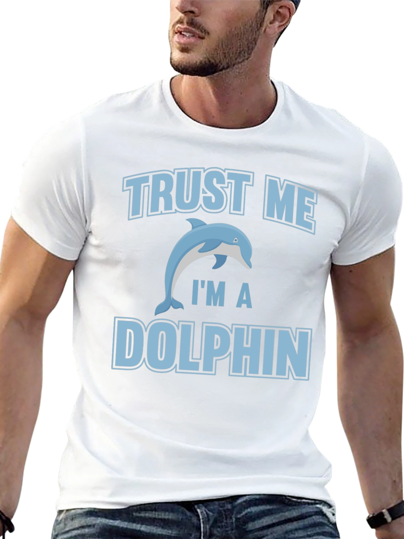 Black Trust Me I'm a Dolphin Graphic Tee view 13