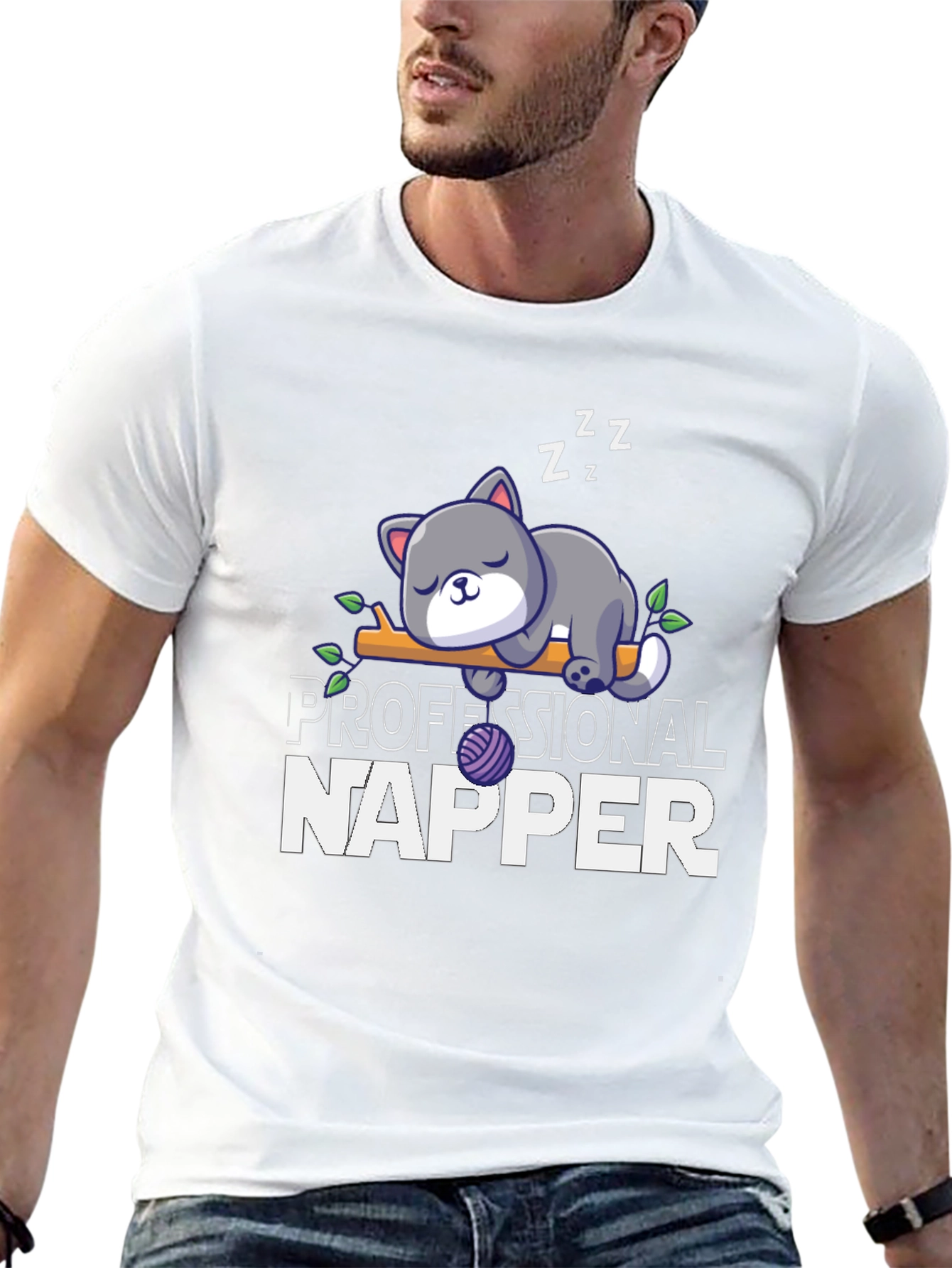 Professional Napper T-Shirt Cute Cat Tee - 13