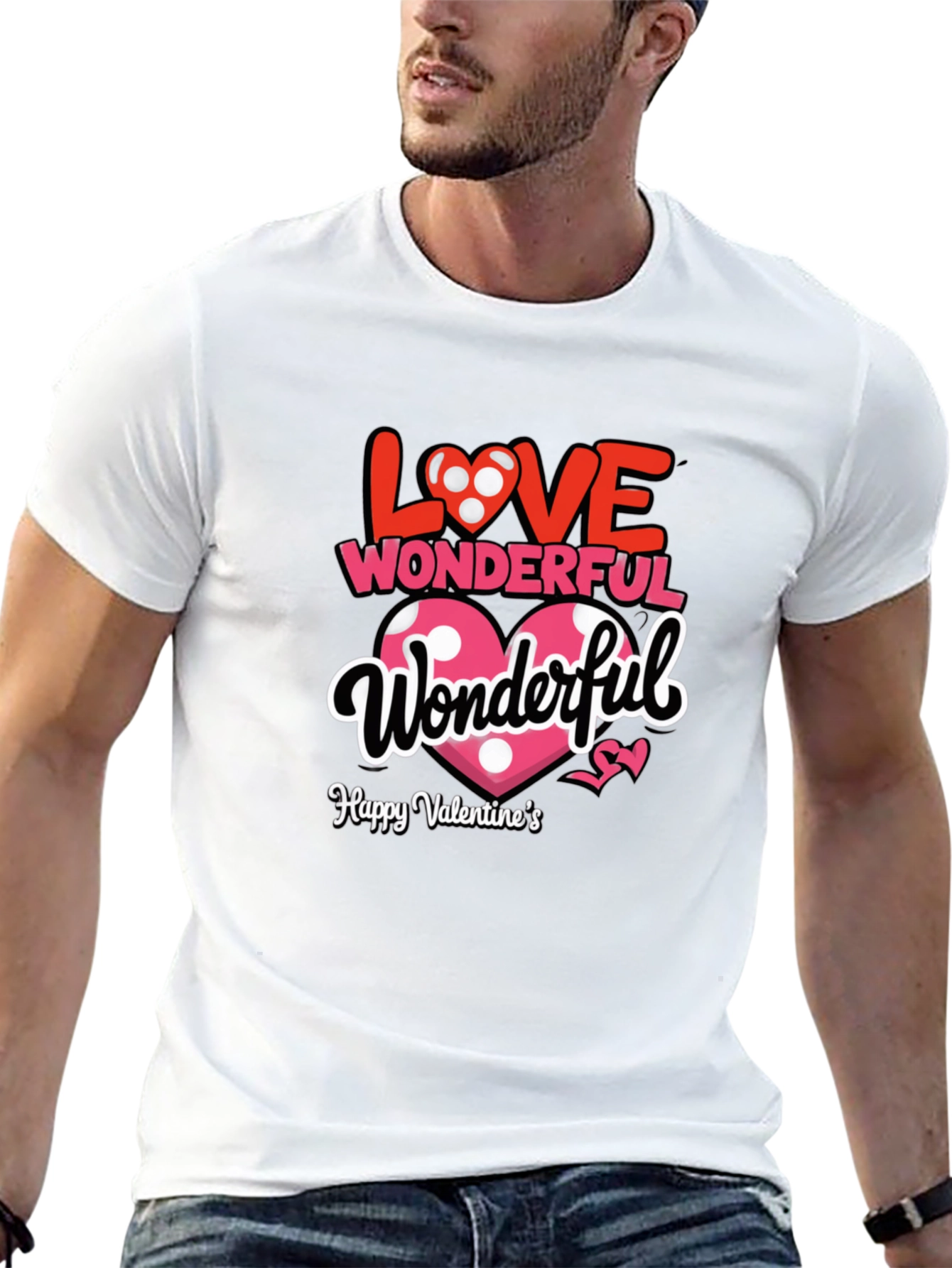 Black Love Wonderful Valentine's Day Black T-Shirt view 13