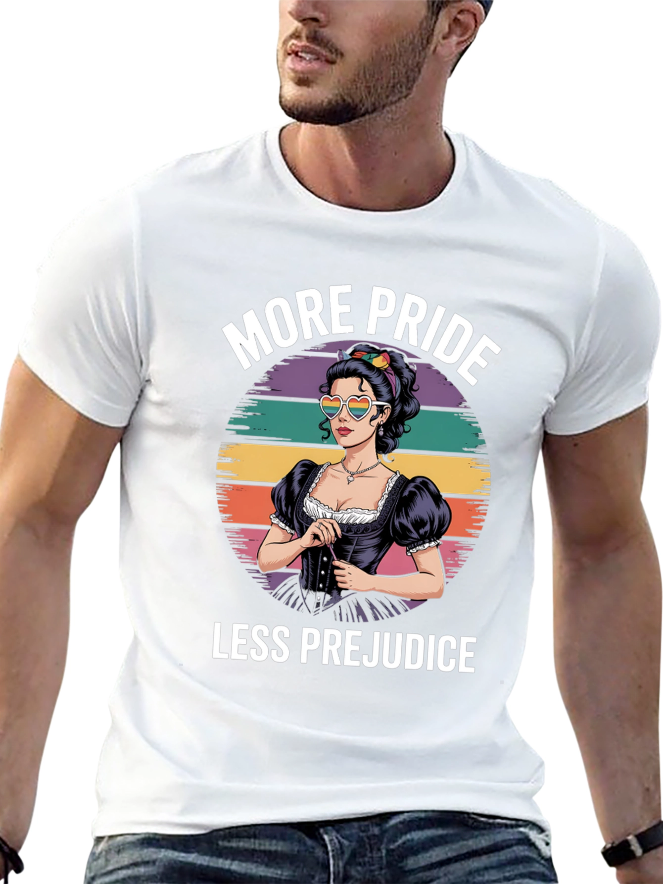 Black More Pride Less Prejudice T-Shirt view 13