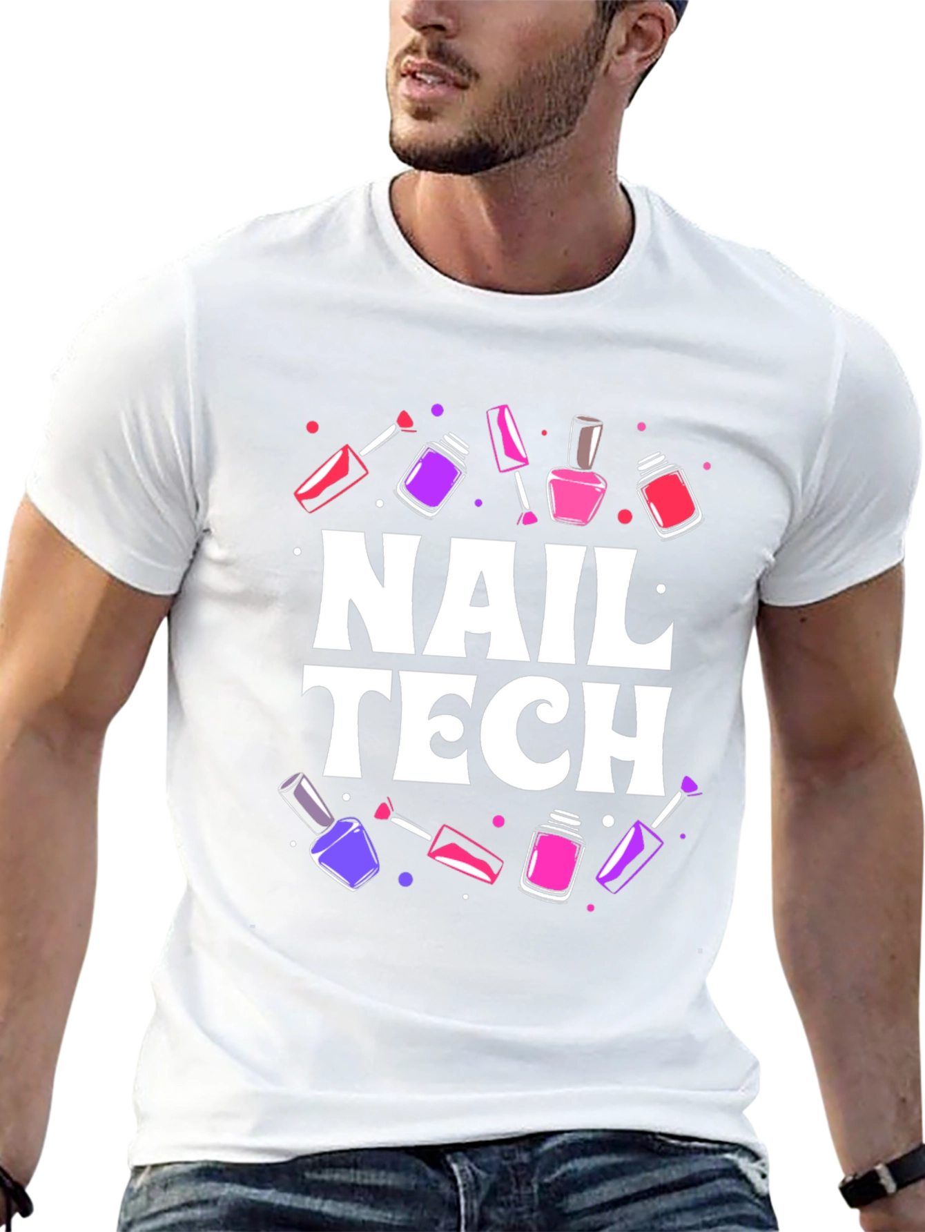 Black Nail Tech T-Shirt - Stylish Manicure Design view 13