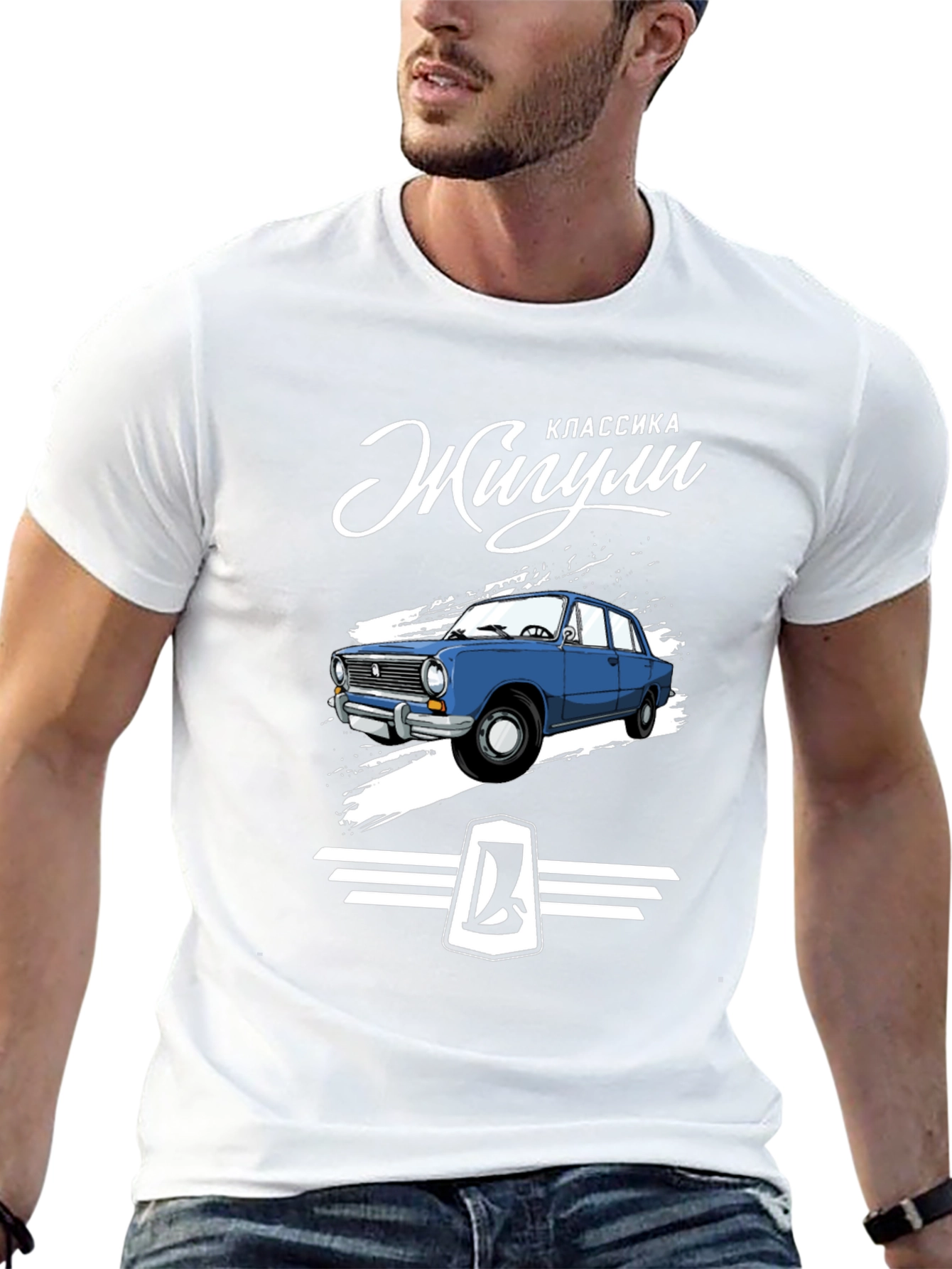 Black Zhiguli Classic Car Black T-Shirt view 13