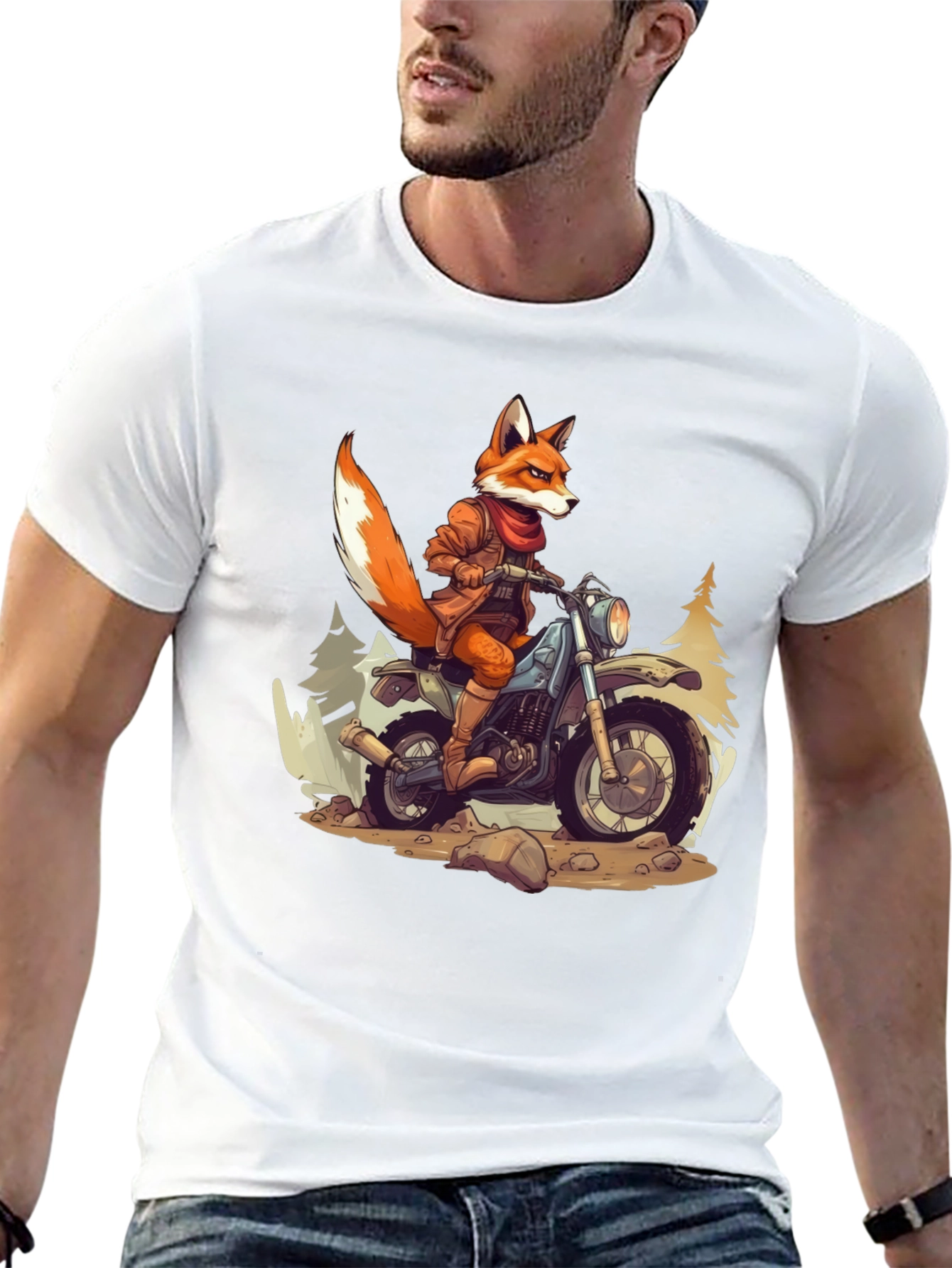 Black Fox Rider Graphic T-Shirt view 13