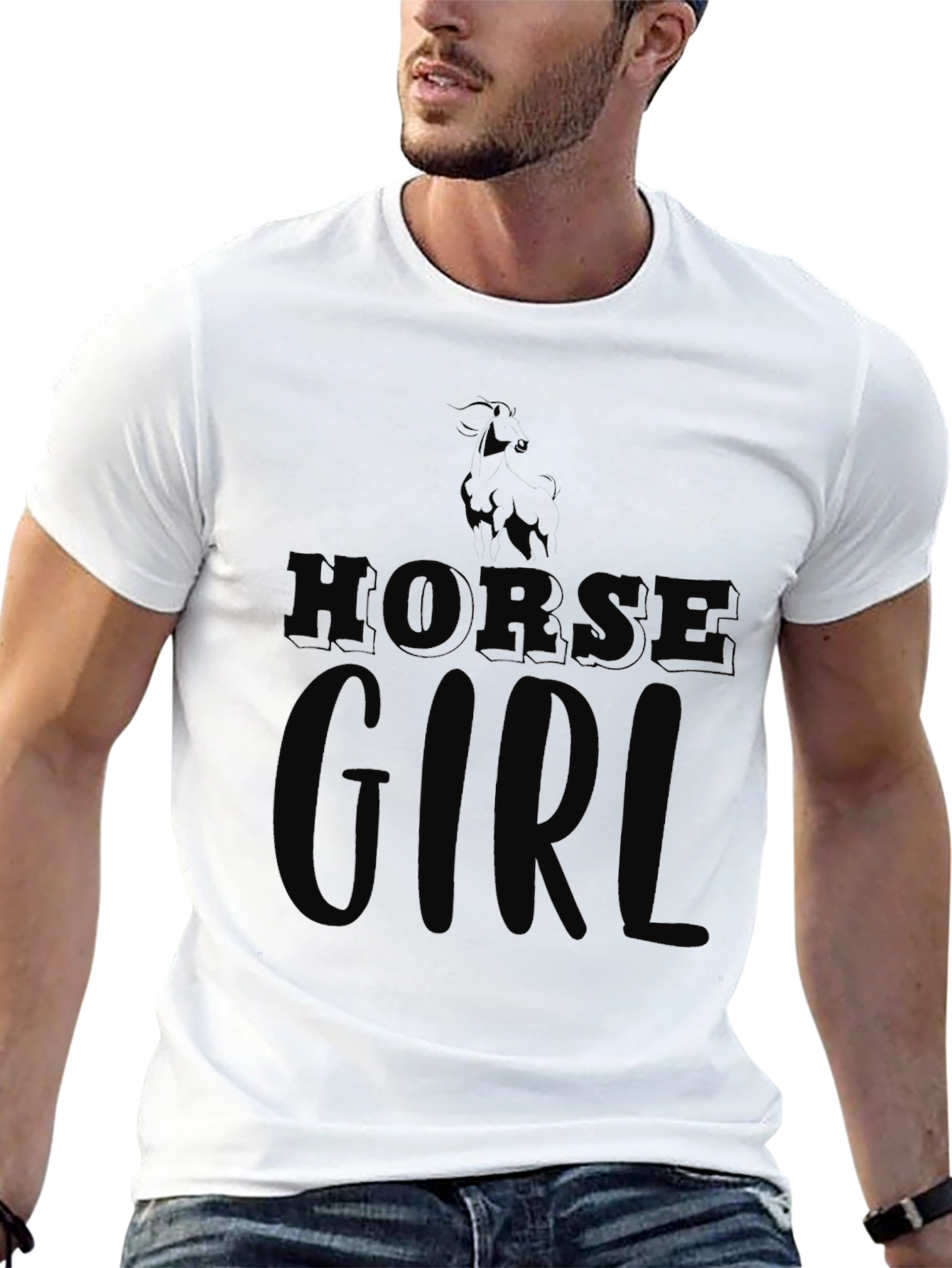 Black Horse Girl T-Shirt - Black view 13