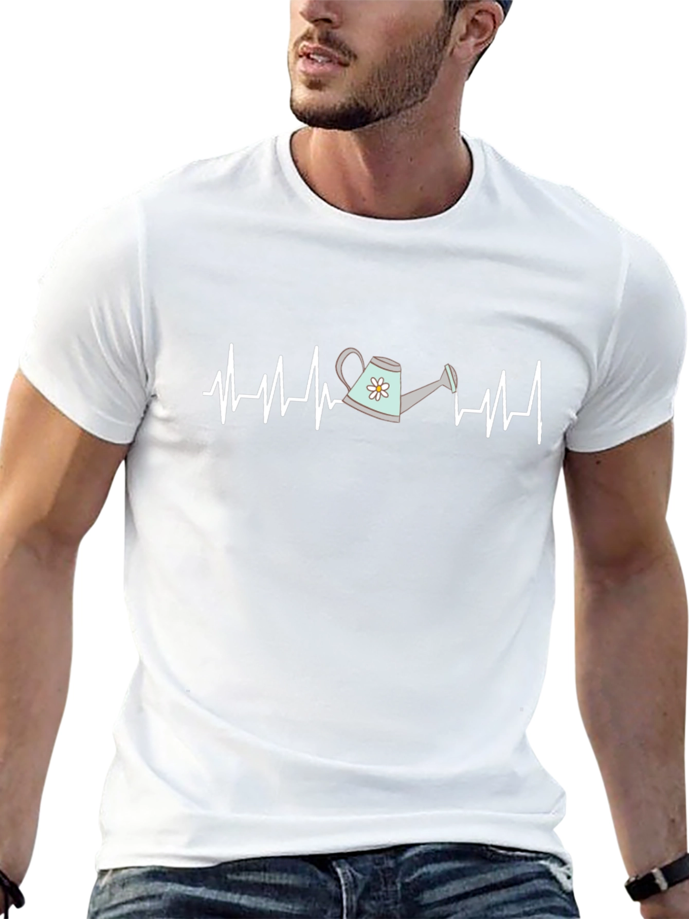 Black Gardening Heartbeat T-Shirt - Gardener Gift view 13