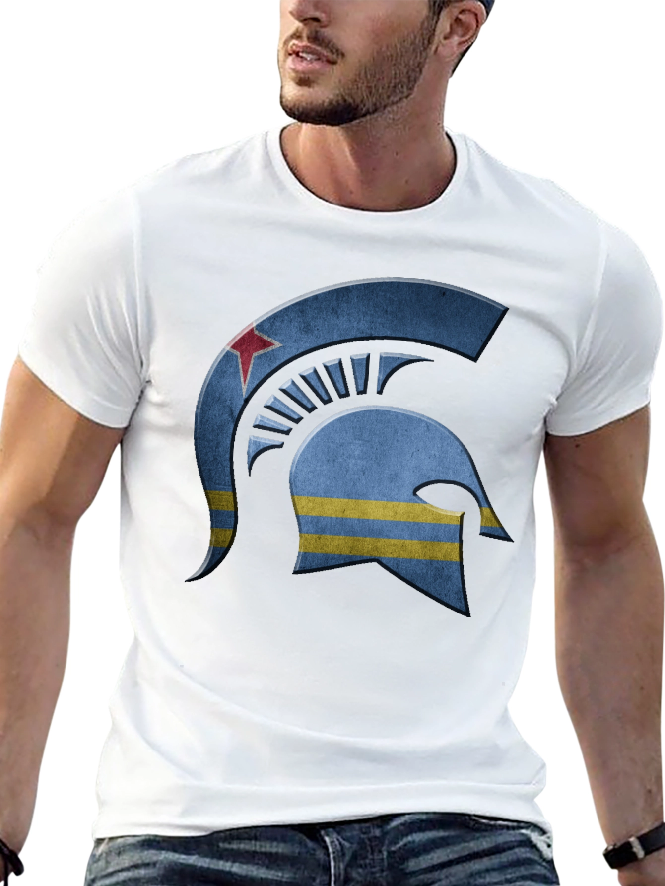 Black Aruba Spartan Helmet T-Shirt - Stylish & Unique Design view 13