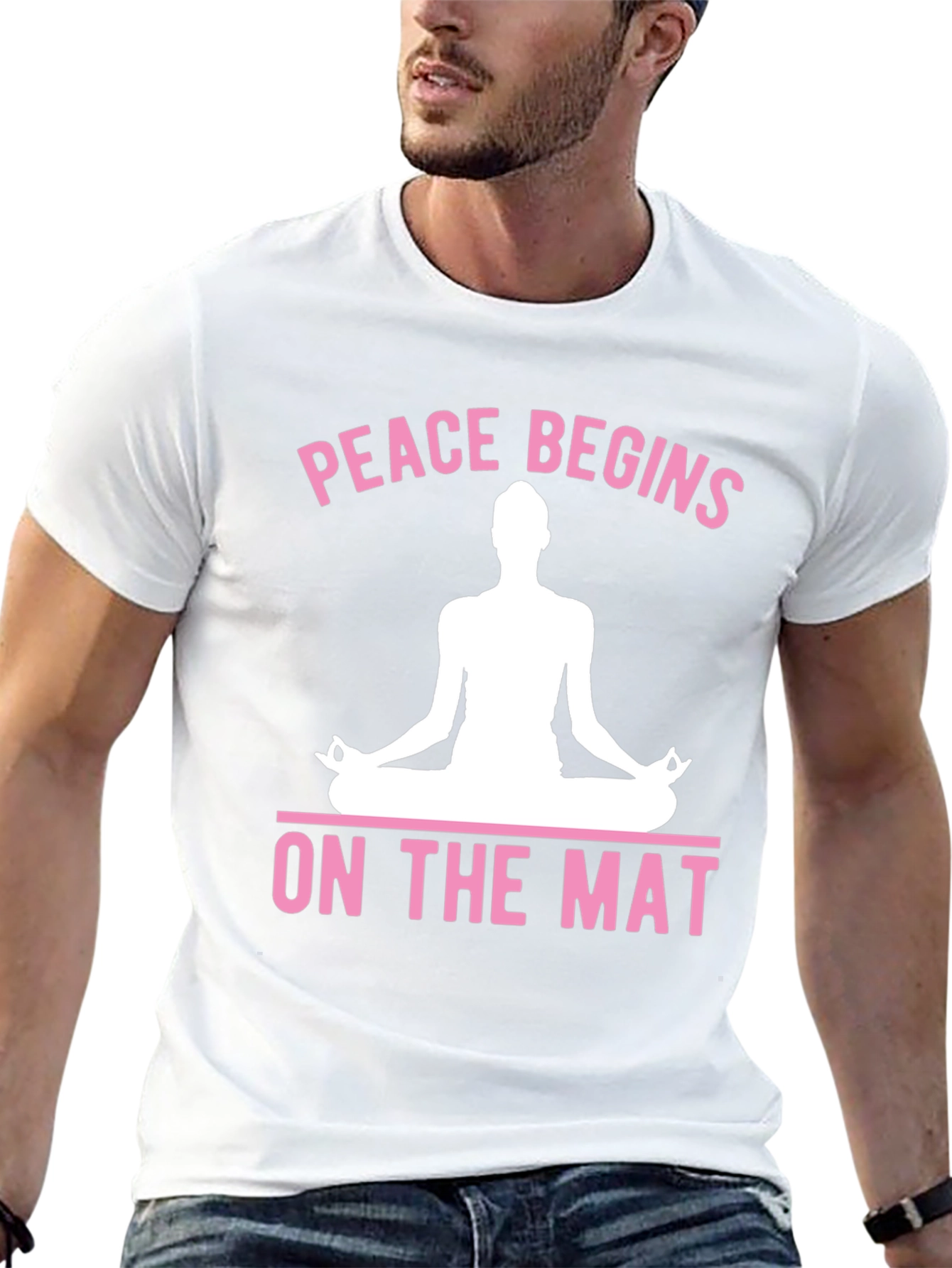 Black Peace Begins On The Mat Yoga Graphic T-Shirt view 13