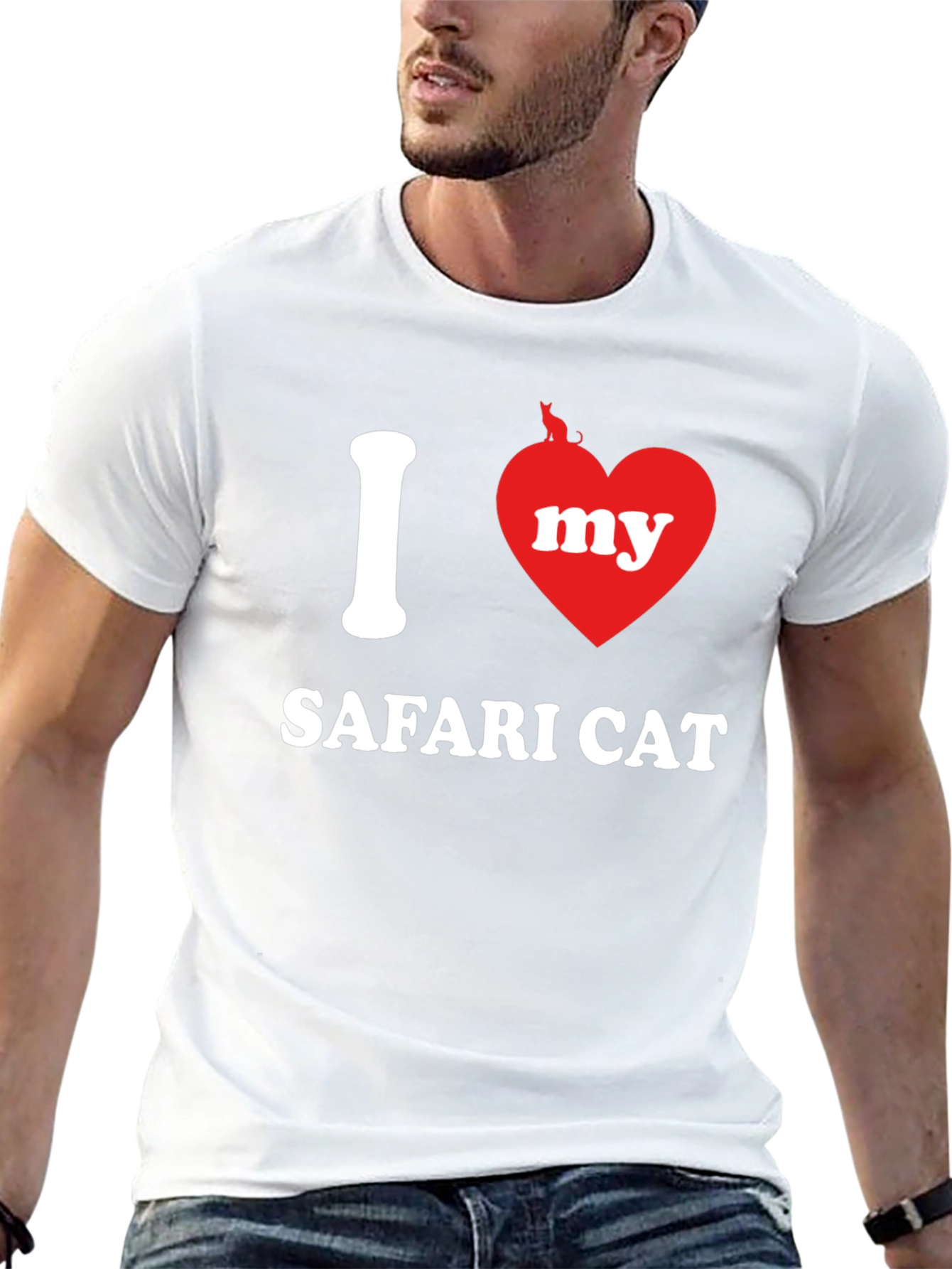 Black I Heart My Safari Cat Graphic Tee view 13