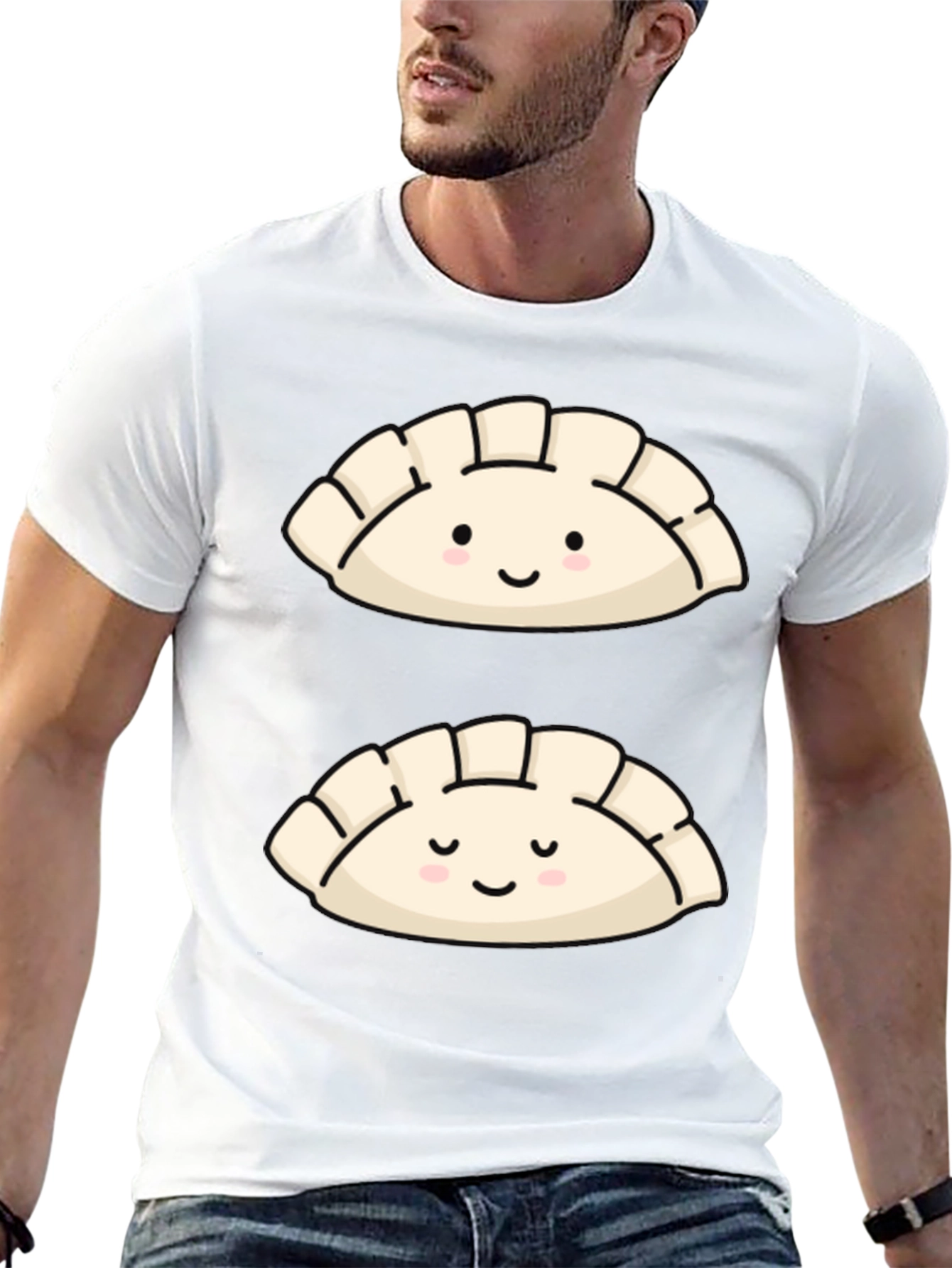 Black Cute Dumpling Graphic T-Shirt - Foodie Fashion view 13