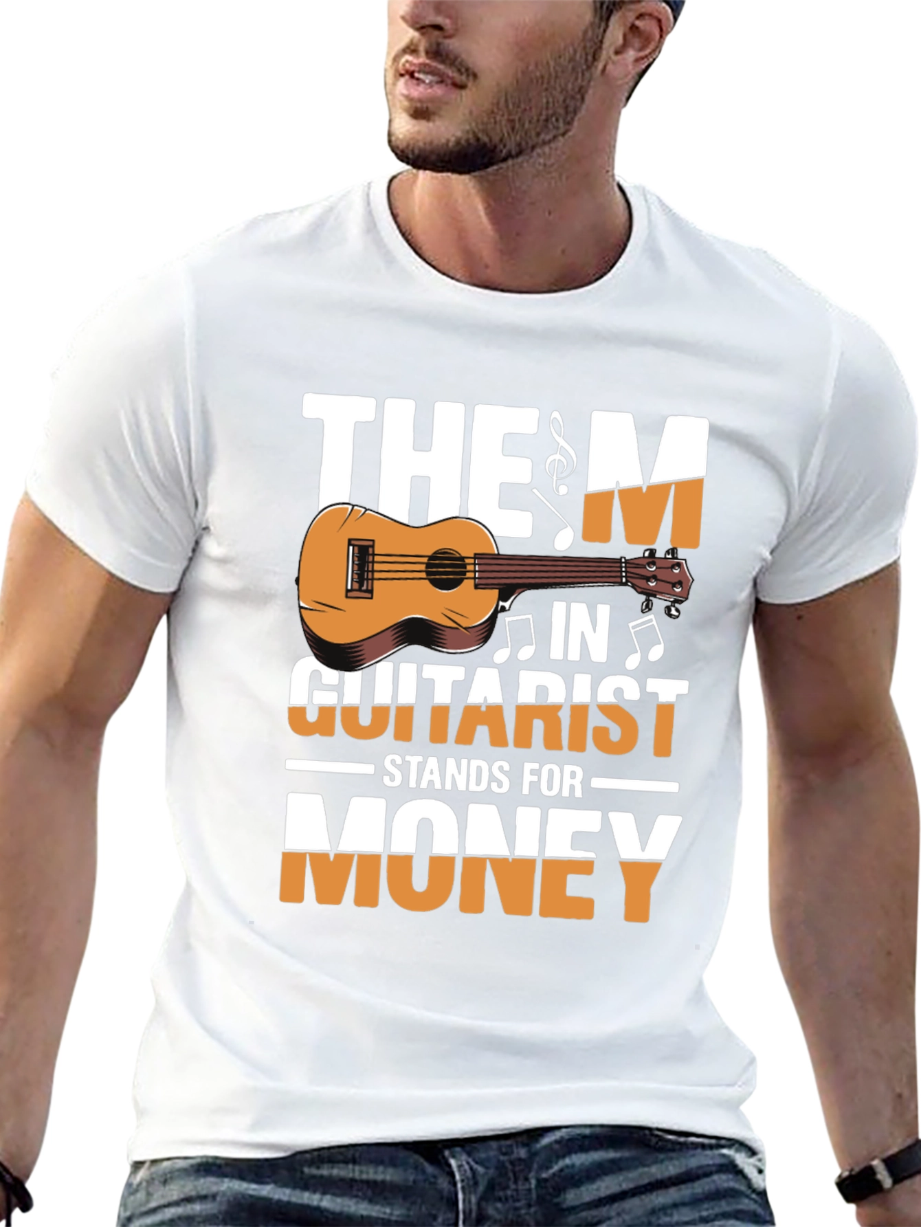 Black The M in Guitarist Stands for Money T-Shirt view 13