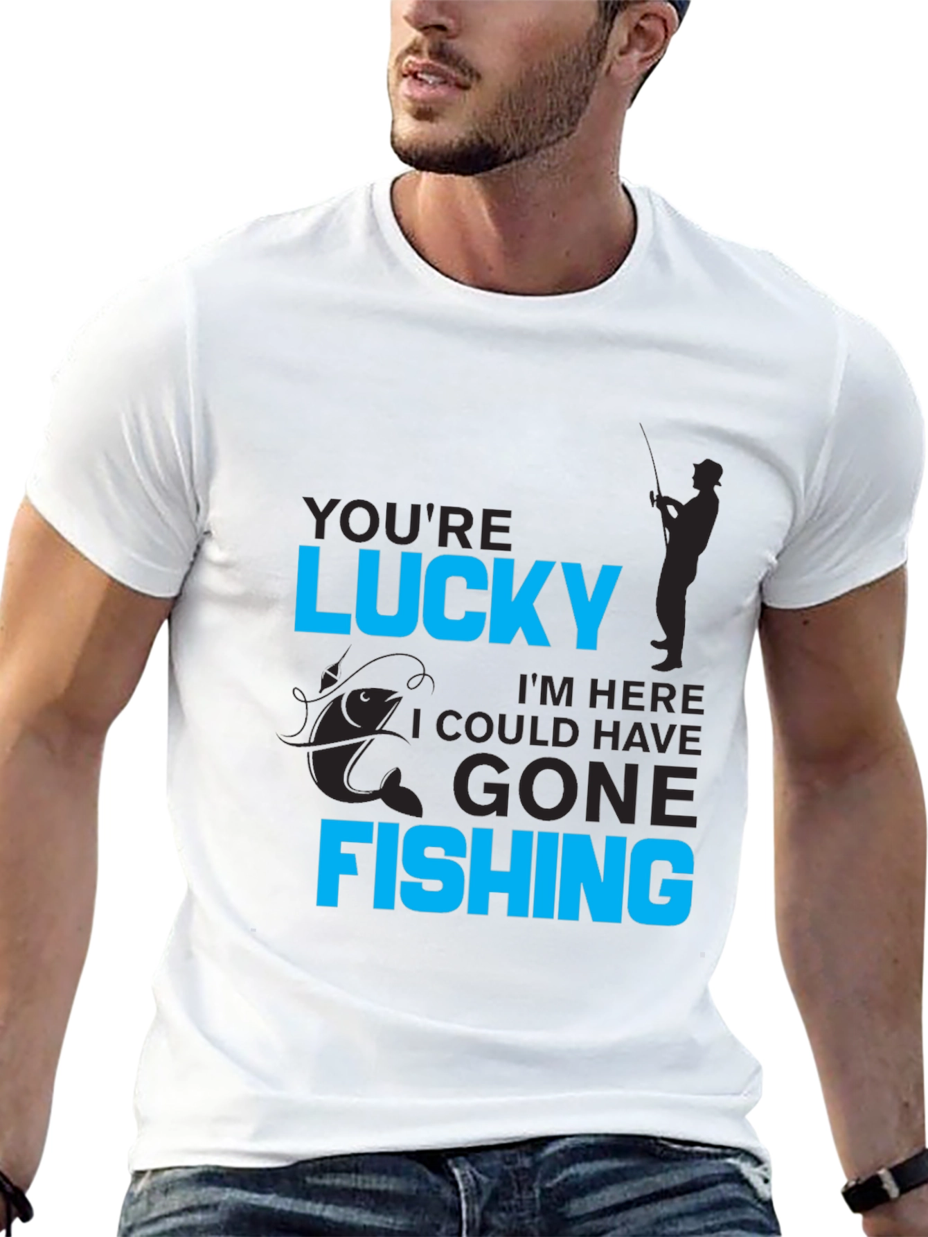 Black Lucky Fishing Graphic Tee view 13