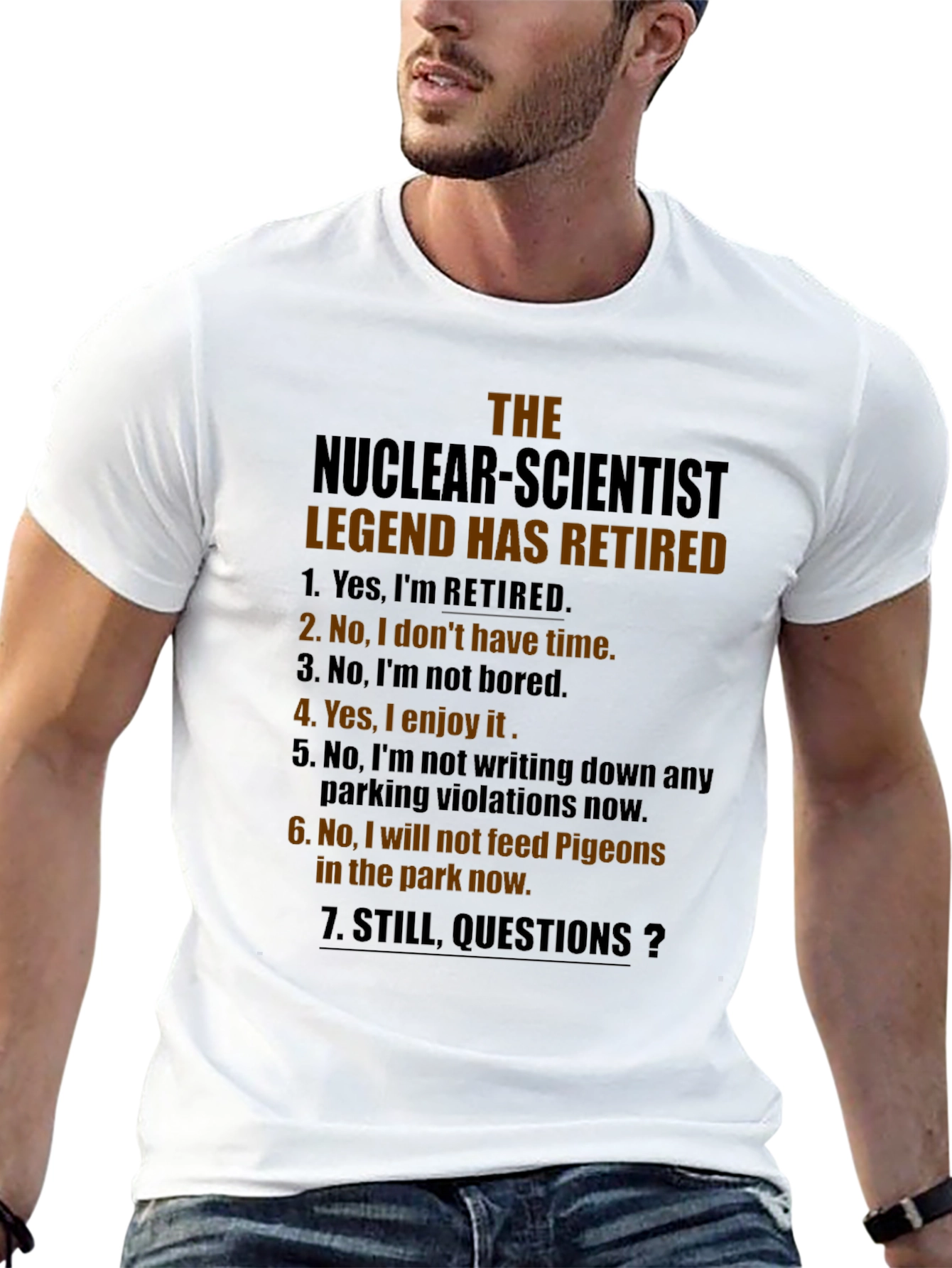 Black Retired Nuclear Scientist Legend Graphic T-Shirt view 13