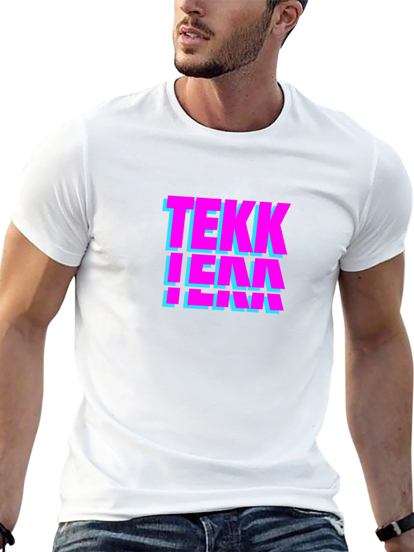 Black Tekk Tee: Retro Style Graphic T-Shirt view 13