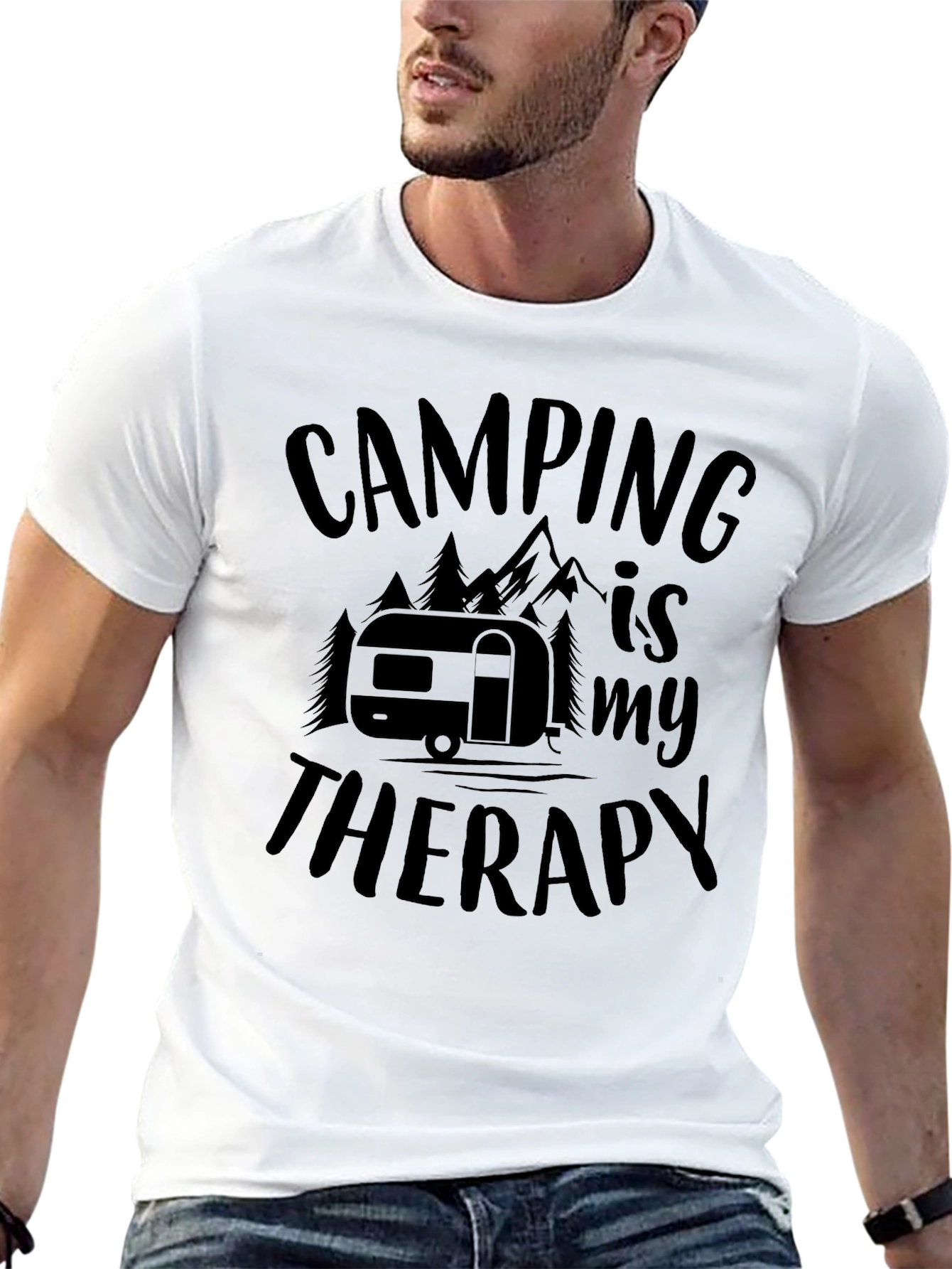 Black Camping is My Therapy Graphic Tee view 13