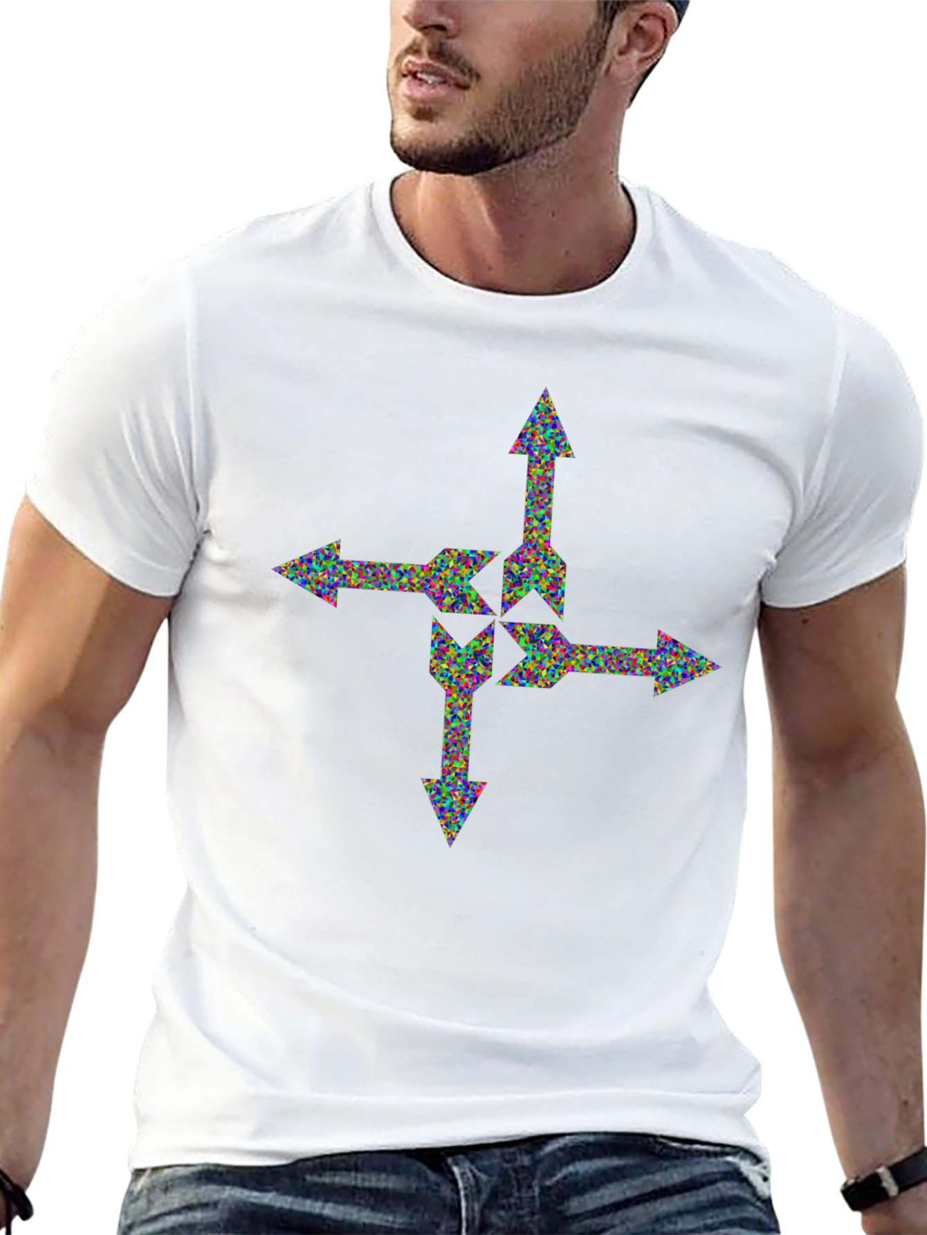 Black Abstract Arrow T-Shirt view 13