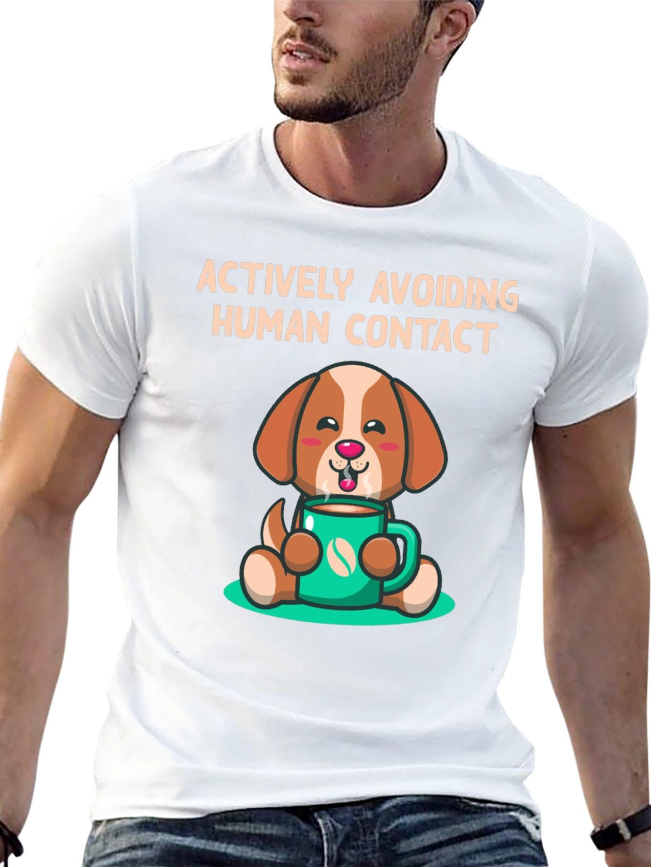 Black Actively Avoiding Human Contact Dog T-Shirt view 13