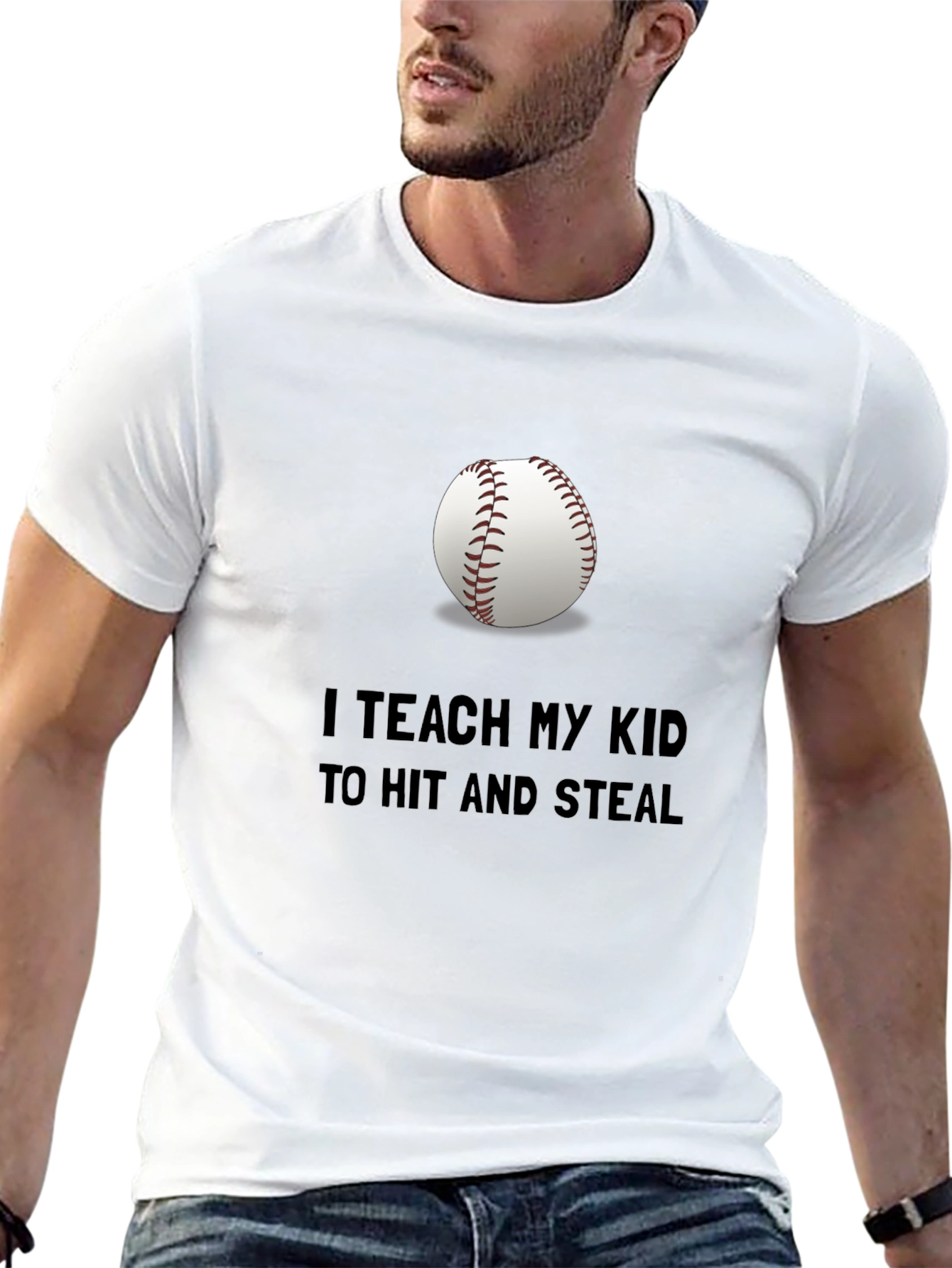 Black I Teach My Kid Baseball T-Shirt view 13