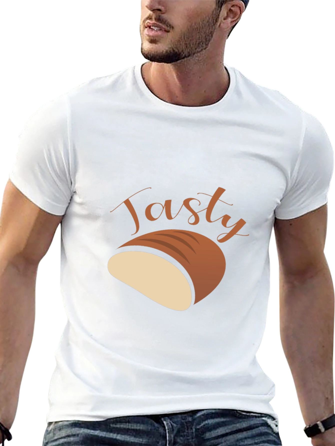 Black Tasty Bread Graphic T-Shirt - Unisex Casual Tee view 13