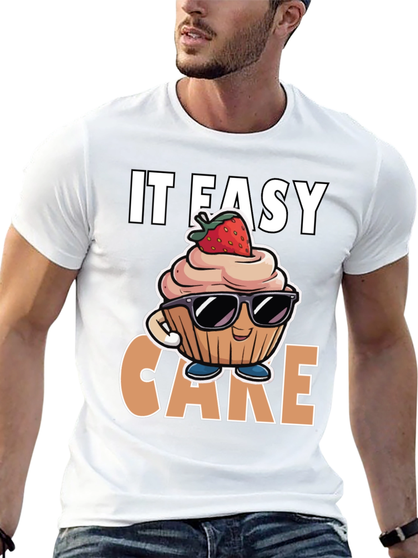 Black It Easy Cake T-Shirt view 13
