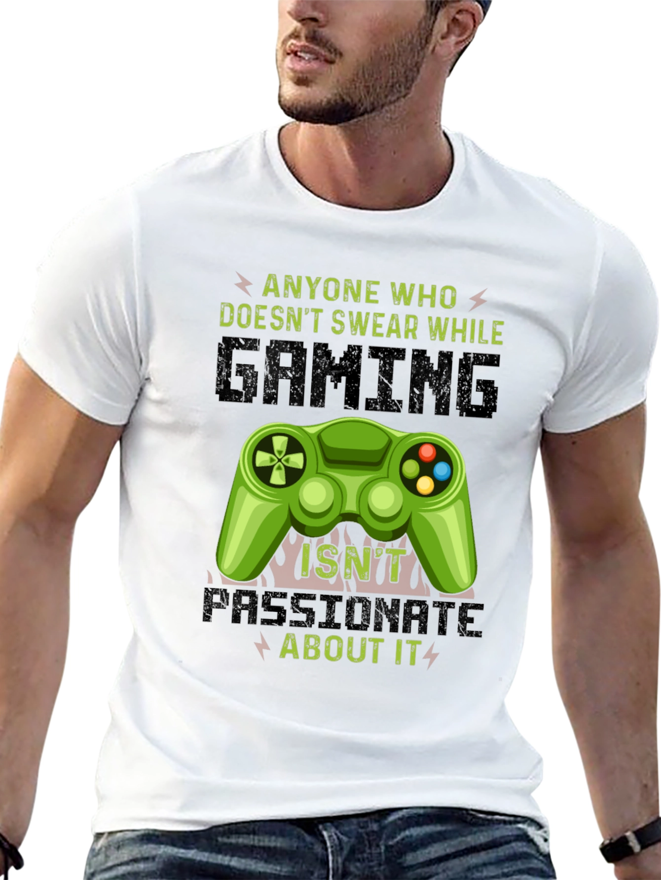Black Gamer T-Shirt: Passionate Gaming Tee view 13