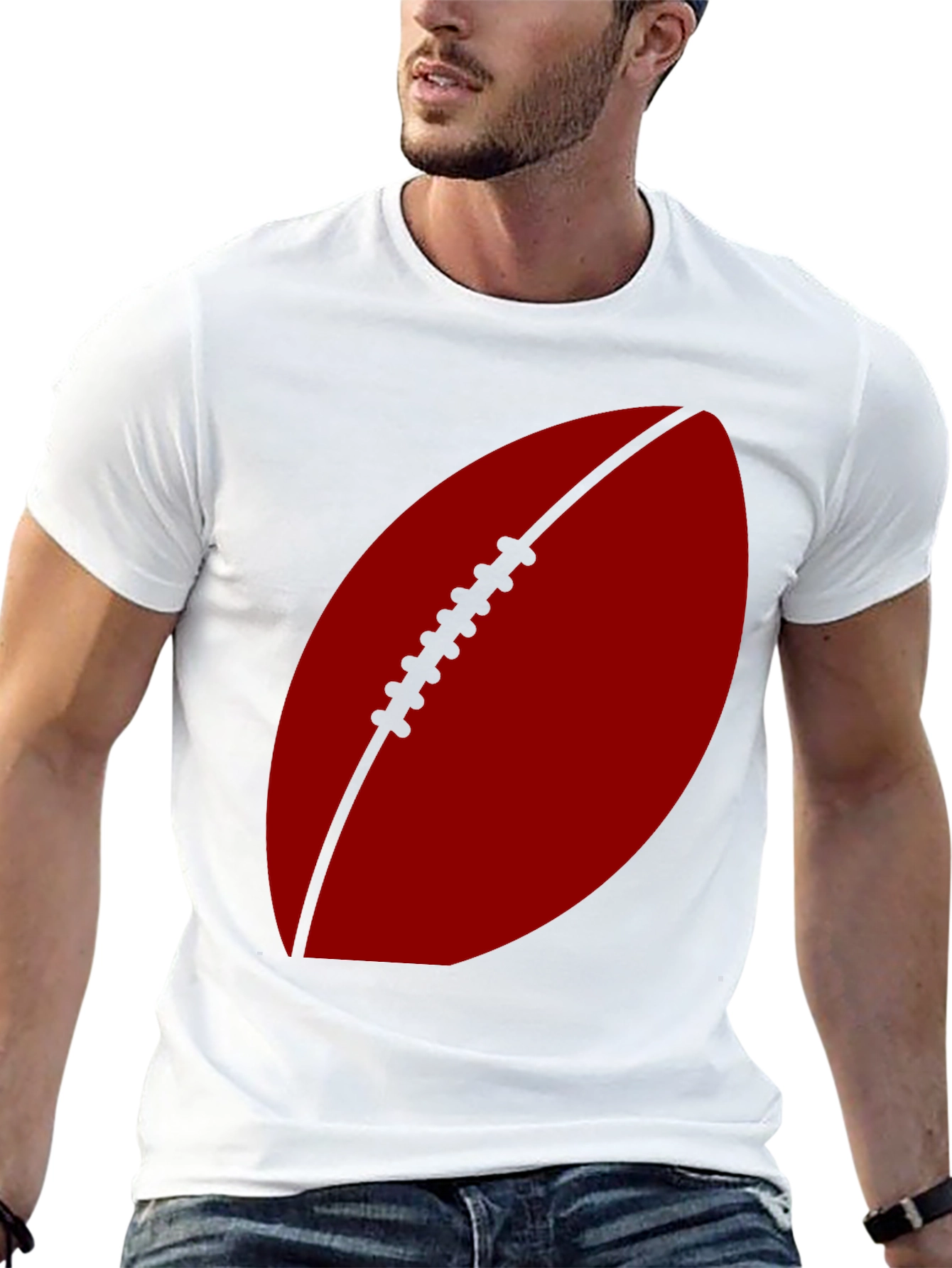 Black Football Graphic Tee - Casual Sportswear view 13
