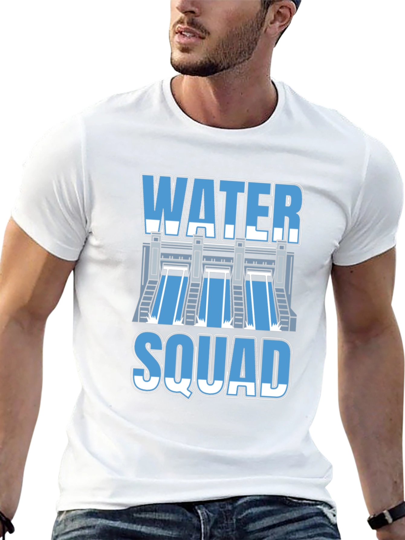 Black Water Squad Graphic T-Shirt - Black Crew Neck Tee view 13