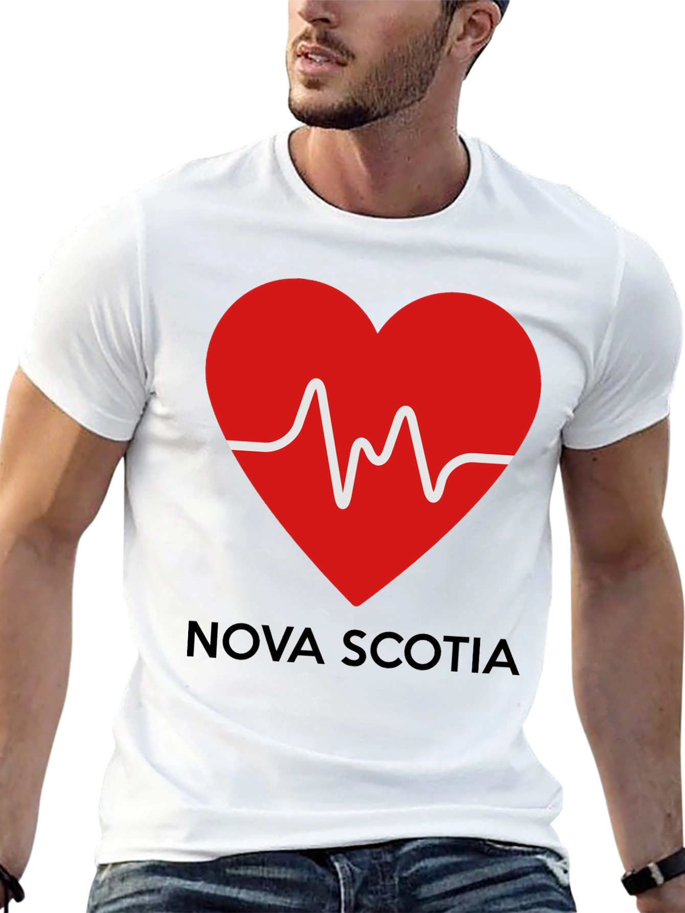 Black Nova Scotia Heartbeat T-Shirt view 13
