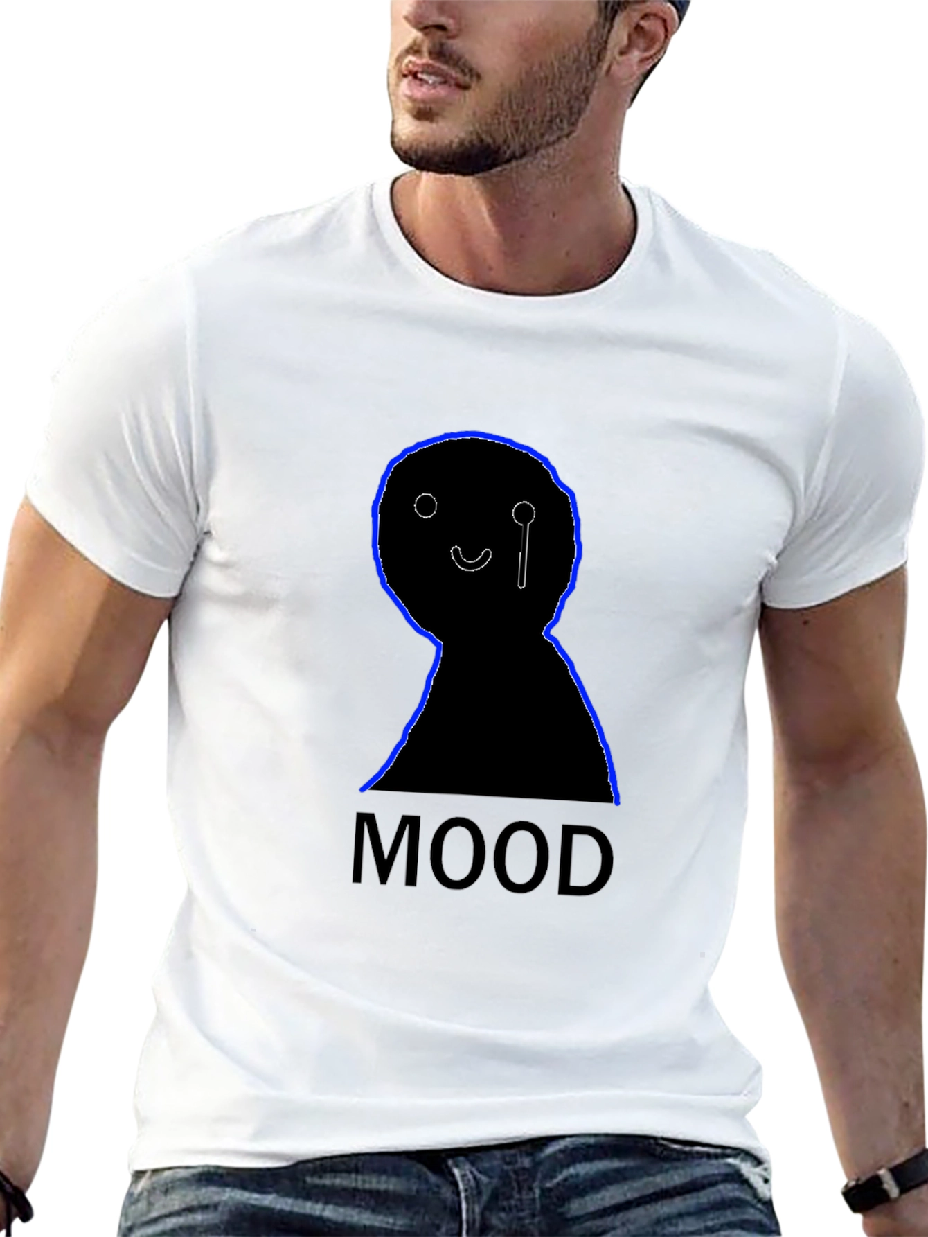Black Mood Graphic Tee - Black Cotton T-Shirt view 13