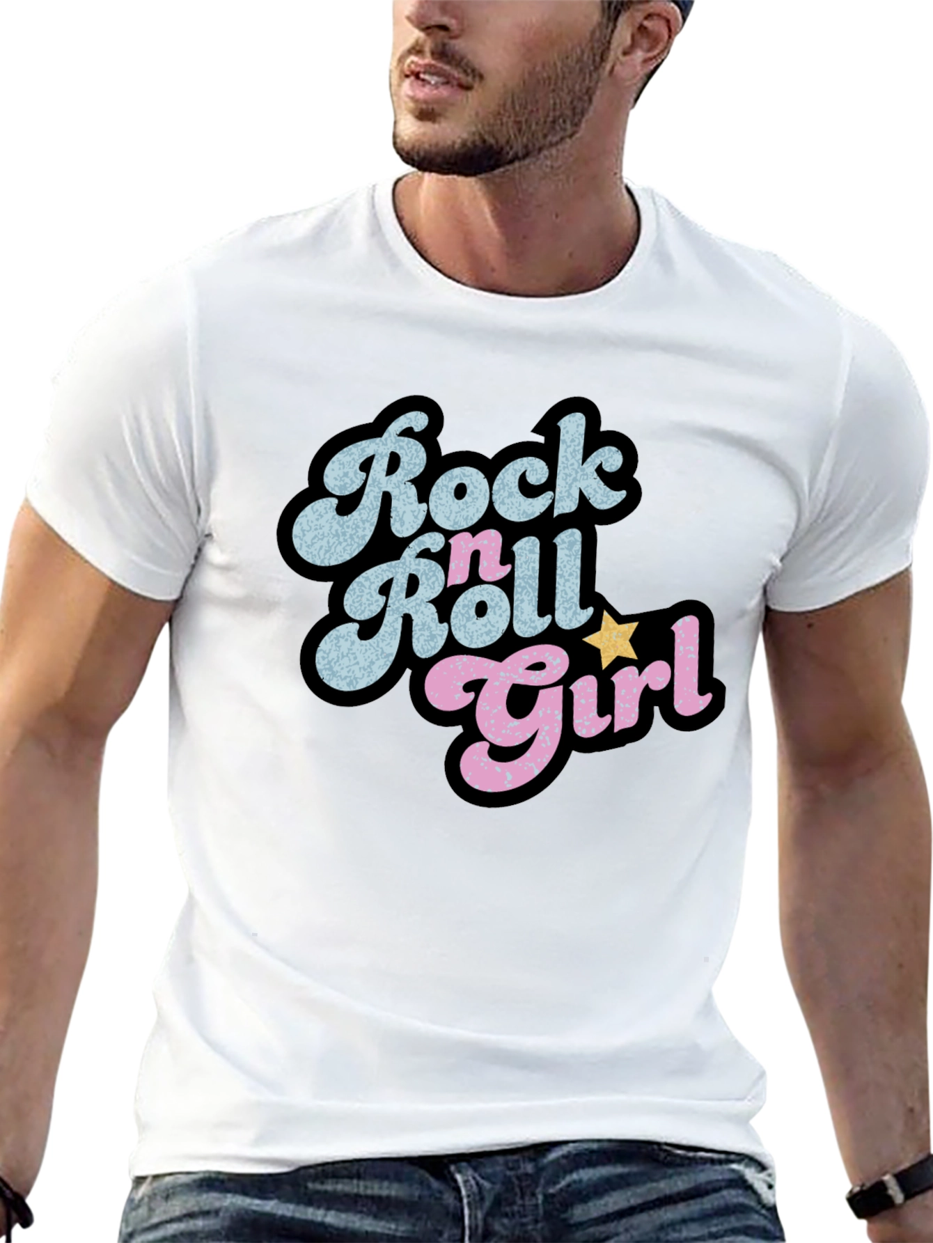 Black Rock n Roll Girl Black Graphic Tee view 13