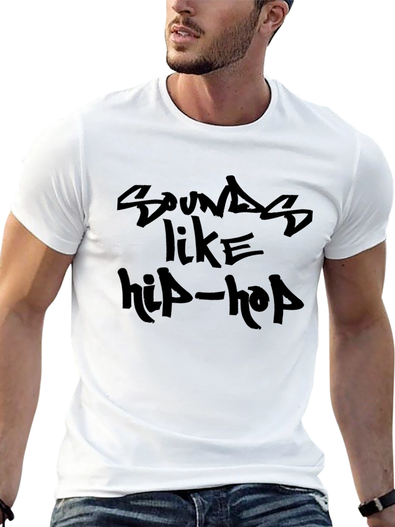 Black Sounds Like Hip-Hop Black Graphic Tee view 13